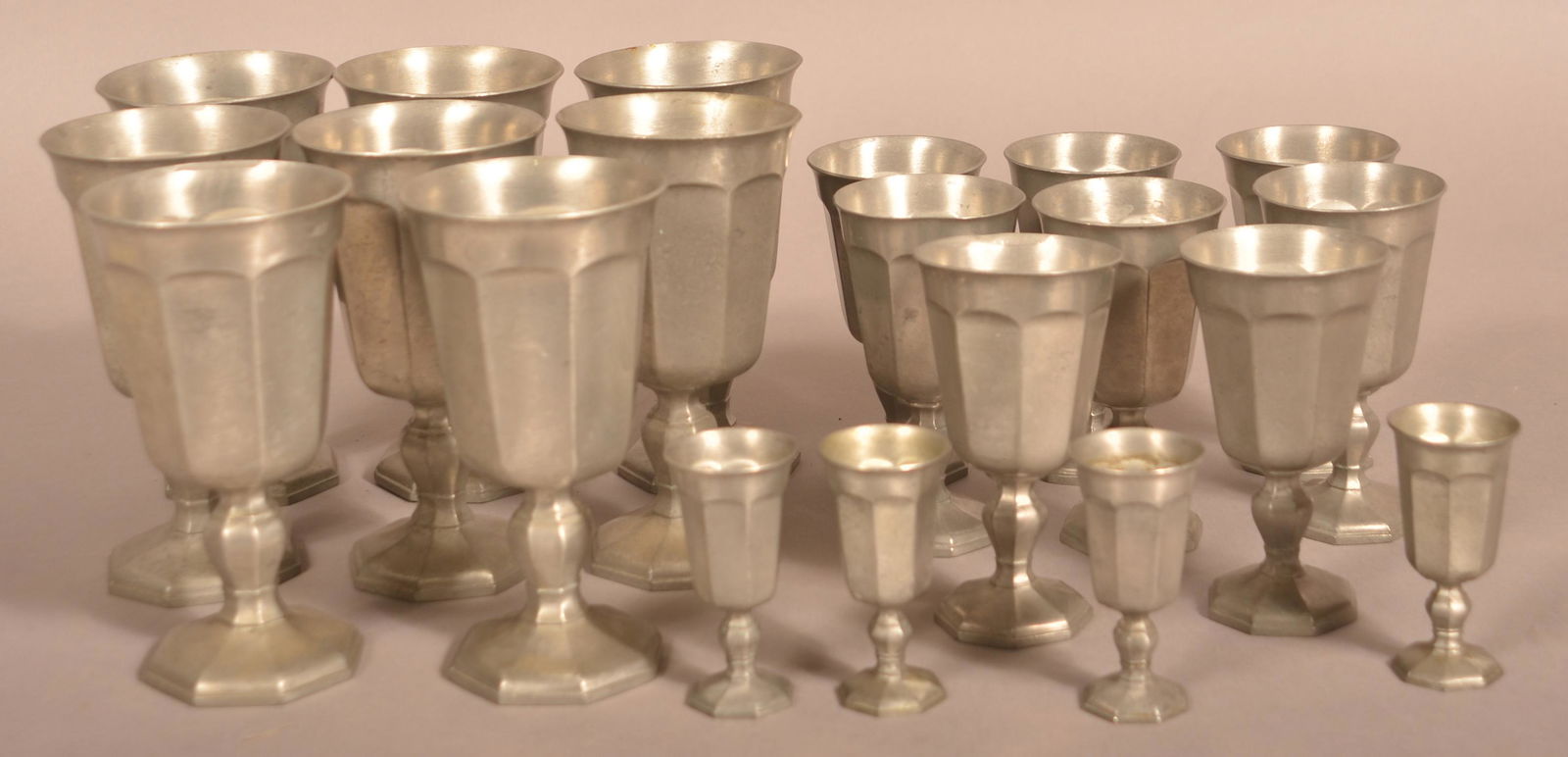 Lot of Antique/Vintage Pewter Stemware. (1 of 5)