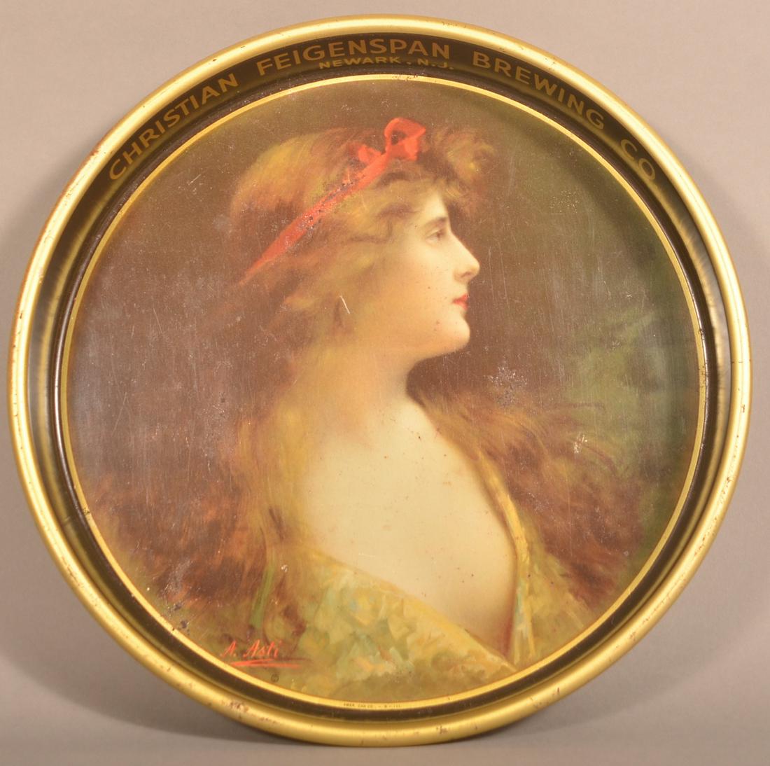 Christian Feigenspan Brewing Co. Advertising Tray. (1 of 4)