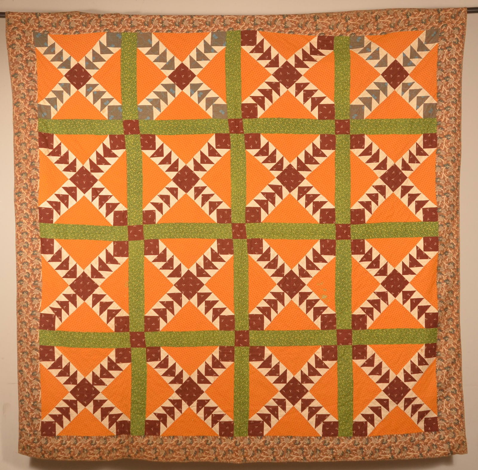 Antique Geometric Pattern Patchwork Quilt. (1 of 6)