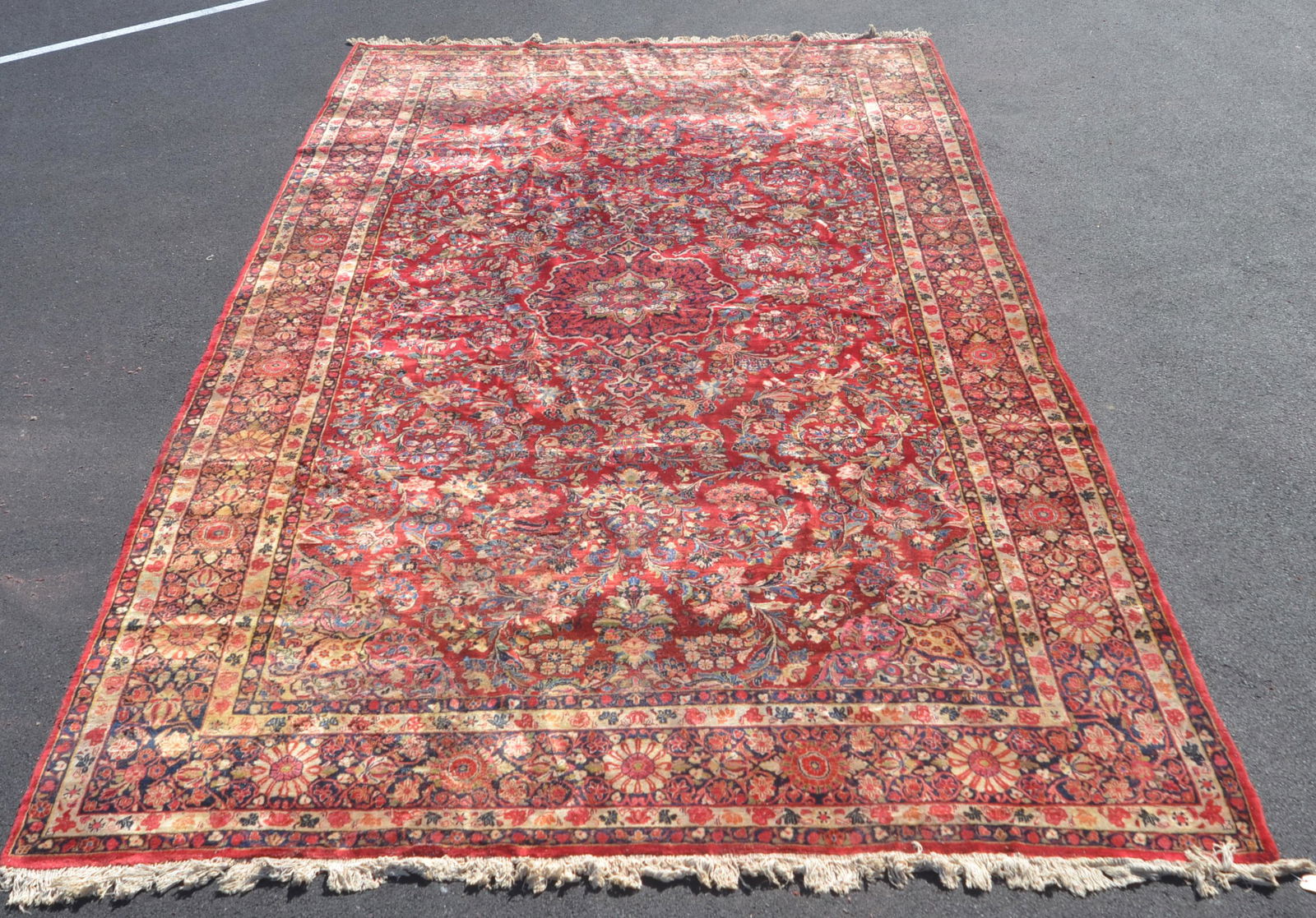 Antique Floral Pattern Oriental Room Size Rug. (1 of 12)