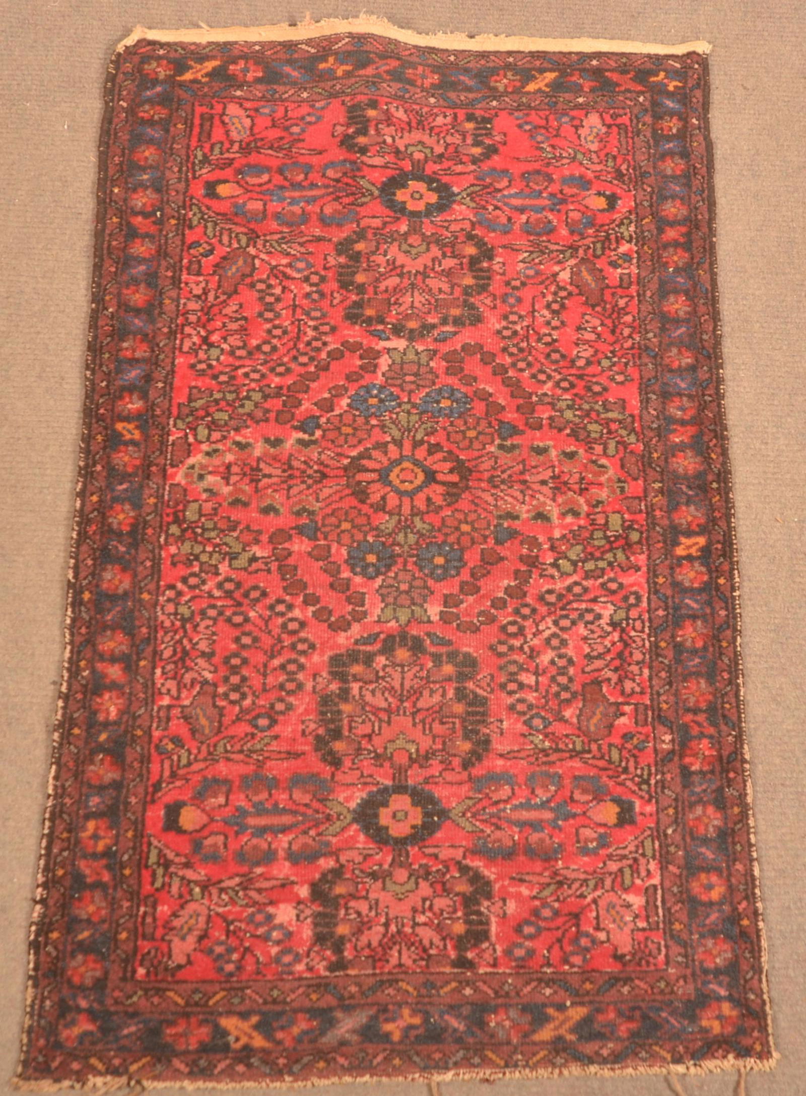 Small Antique Floral Pattern Oriental Area Rug. (1 of 5)