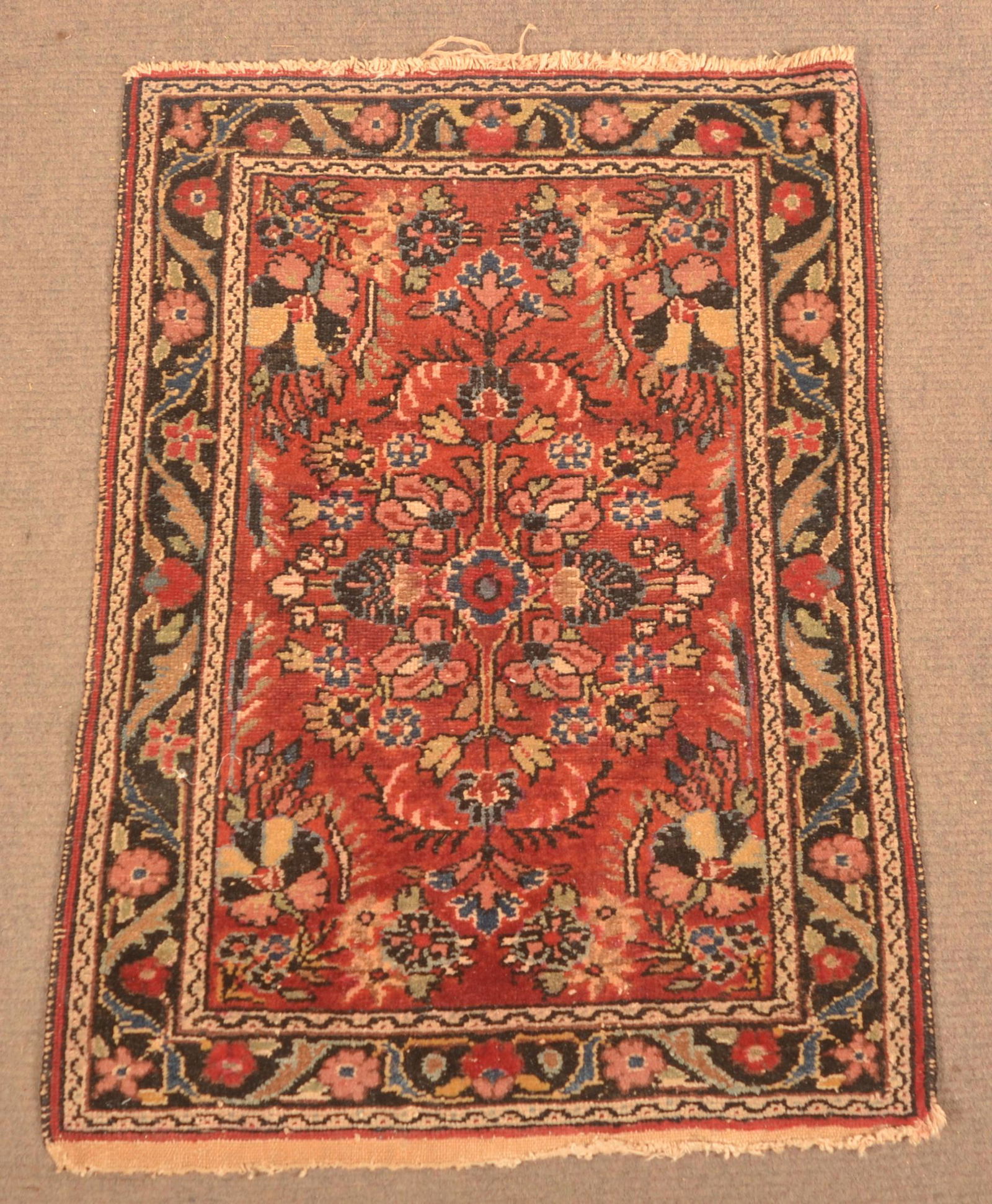 Small Antique Floral Pattern Oriental Area Rug. (1 of 5)