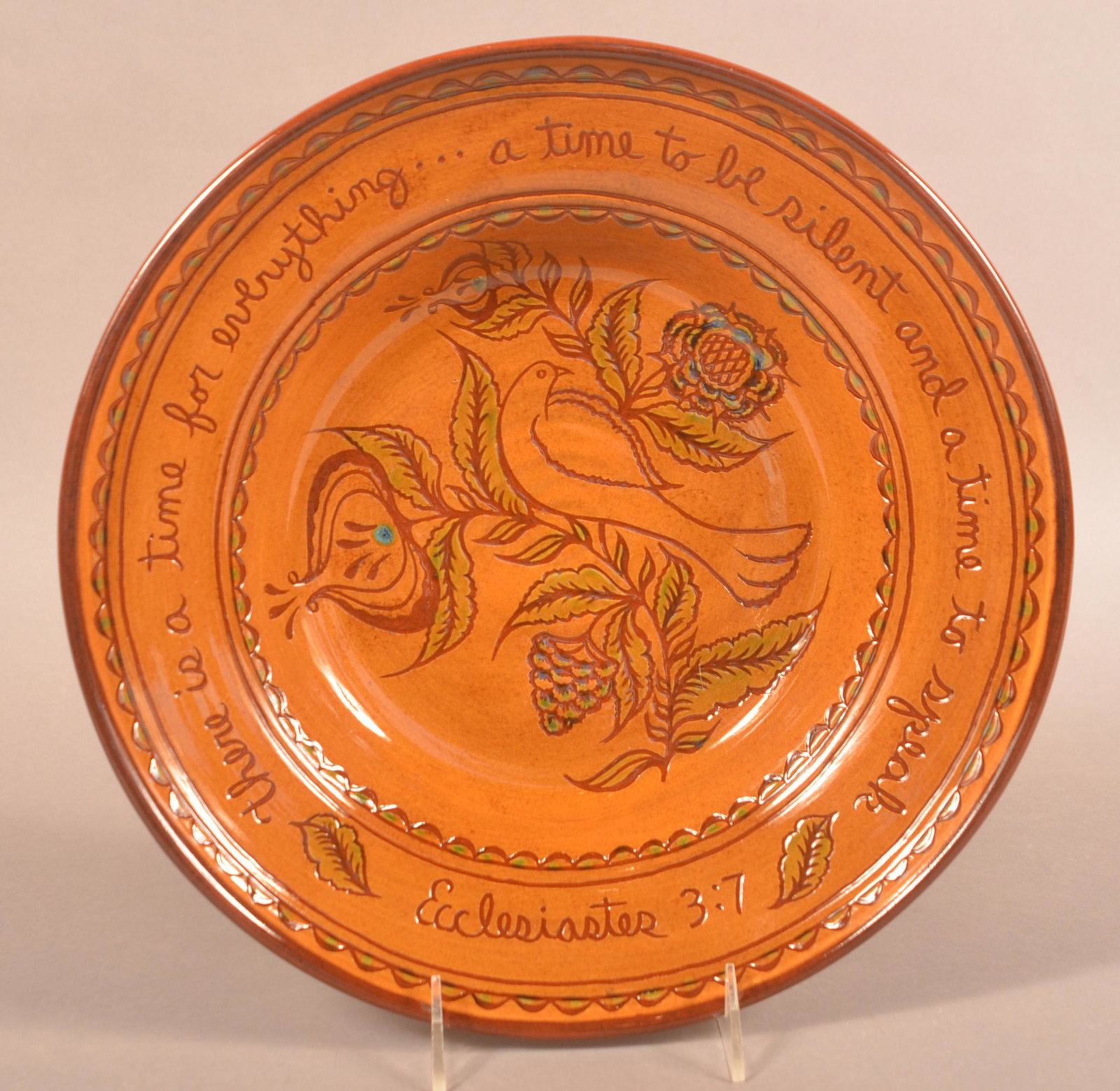 Foltz 2007 Redware Verse Plate (1 of 2)