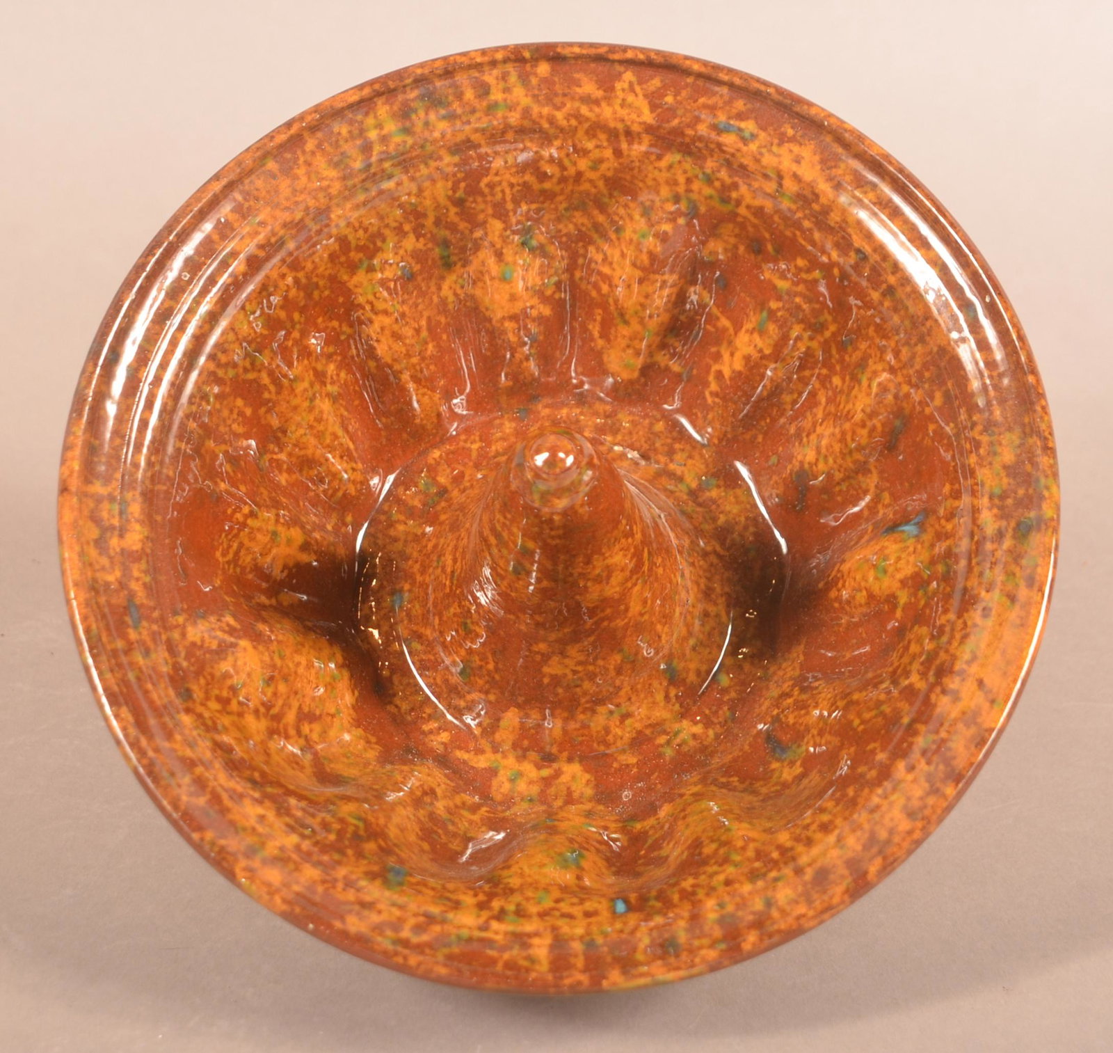 Foltz 2006 Multicolor Glazed Redware Turks Mold (1 of 3)