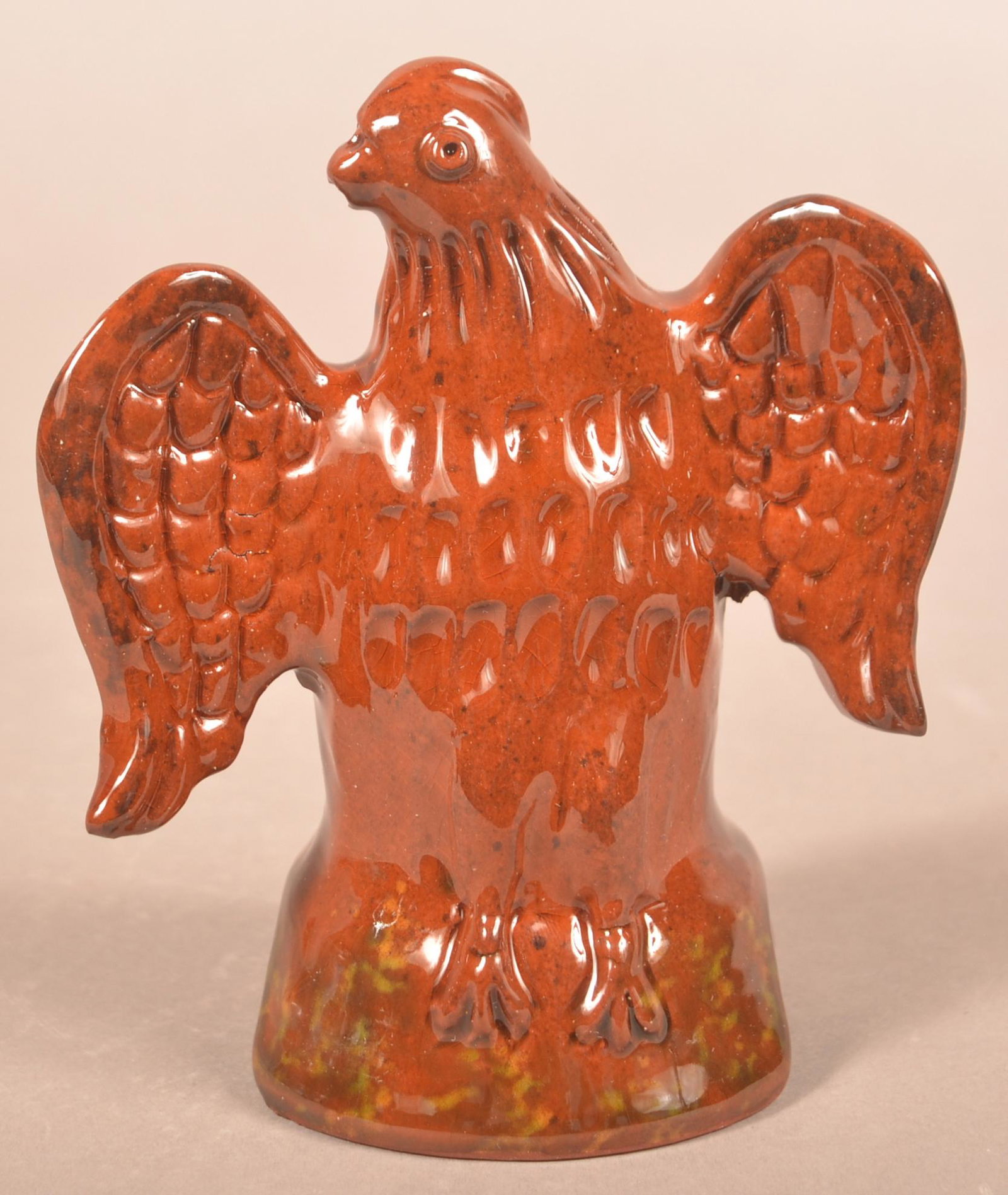 Foltz 2000 Redware Glazed Spread Wing Eagle (1 of 3)