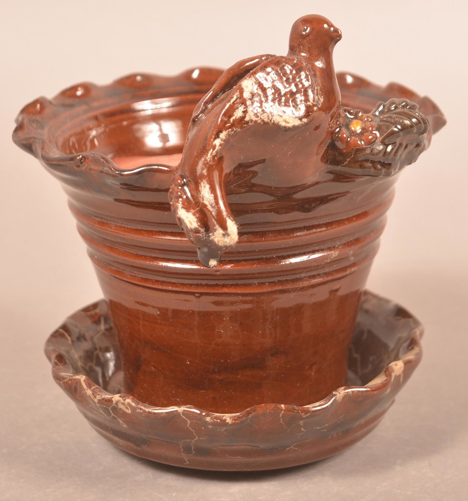 Foltz 2011 Glazed Redware Flower Pot (1 of 4)