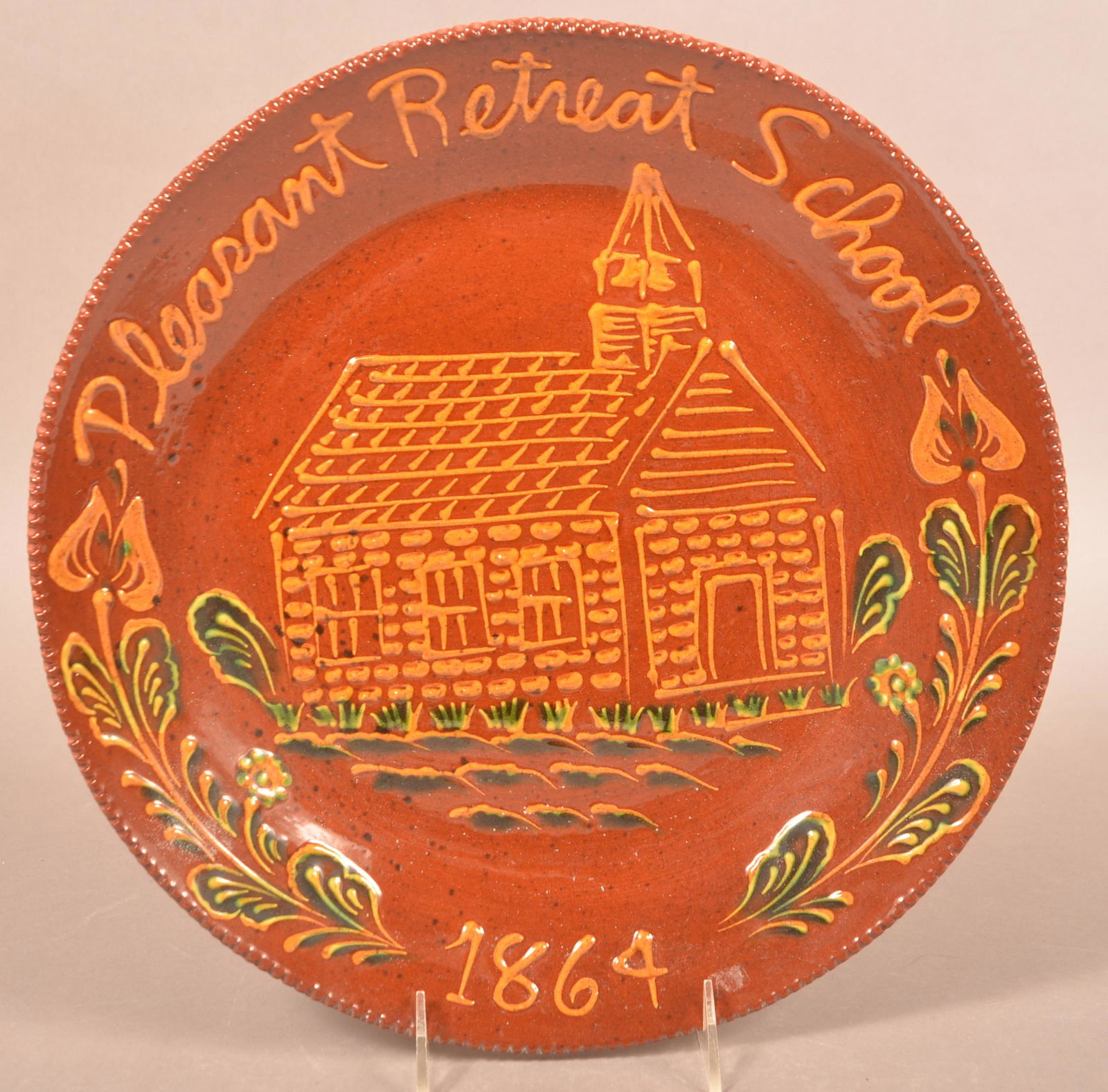 Foltz 2002 Large Redware Plate (1 of 2)