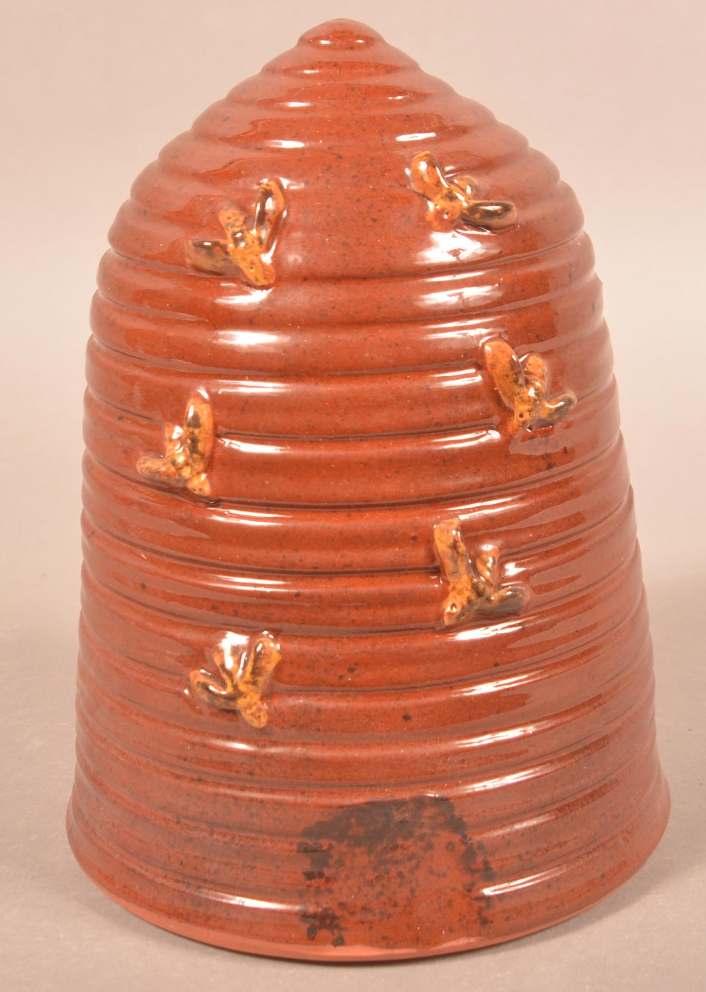 Foltz 1996 Beehive Form Redware Bank (1 of 3)
