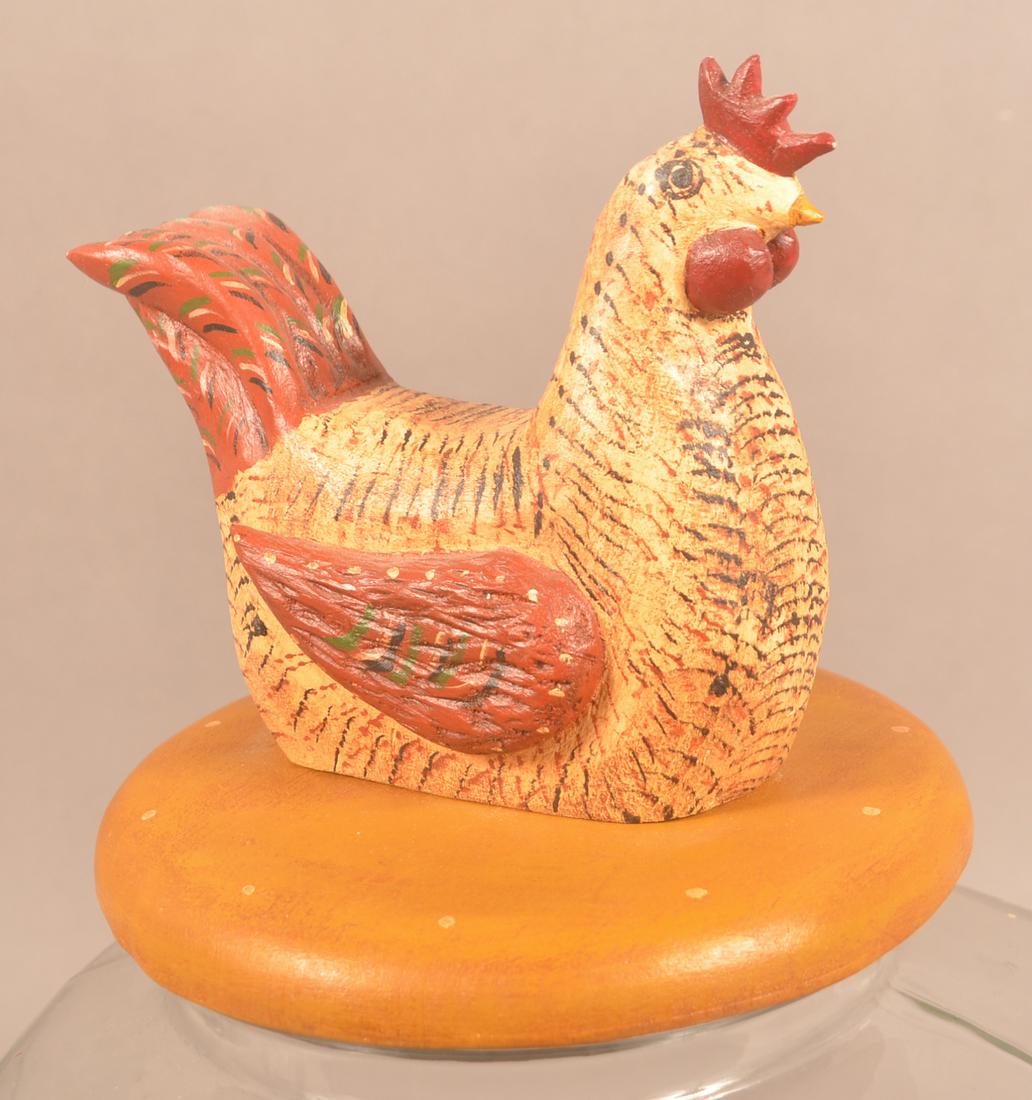 Walter & June Gottshall Folk Art & Glass Cookie Jar (1 of 3)