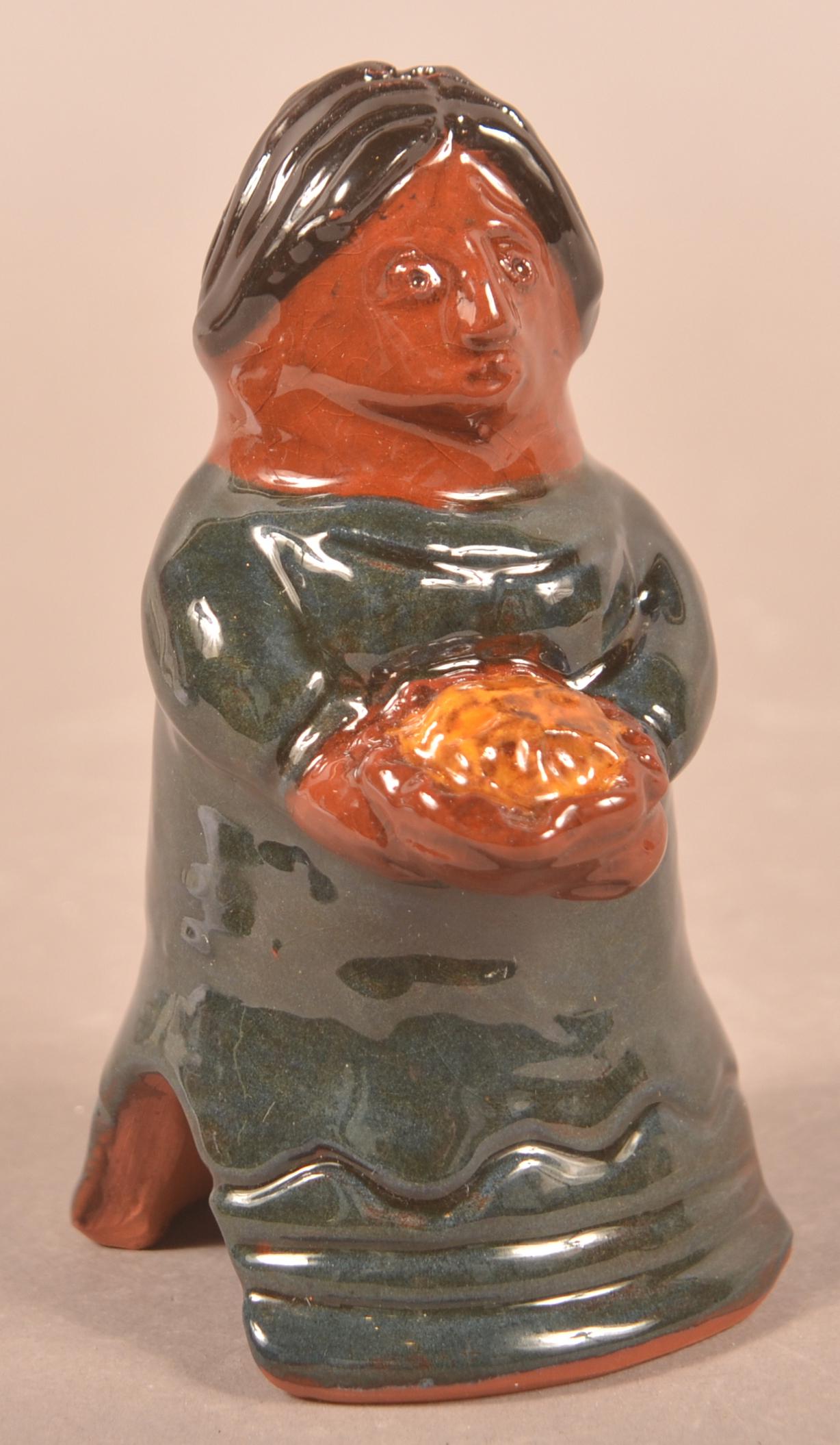 Foltz 2005 Redware Figural Woman (1 of 3)
