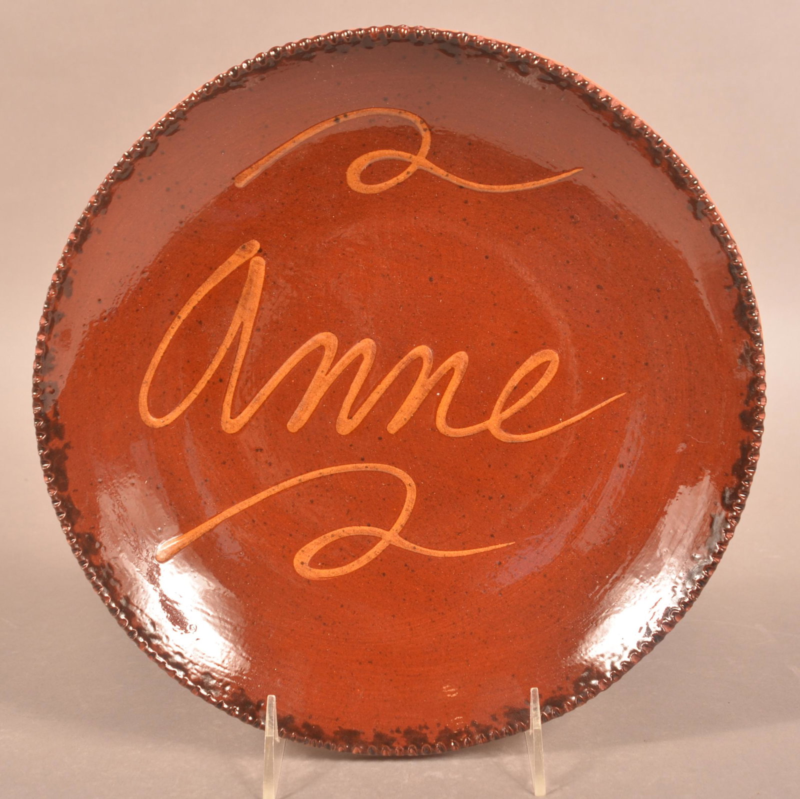 Foltz 2000 "Anne" Slip Decorated Redware (1 of 2)