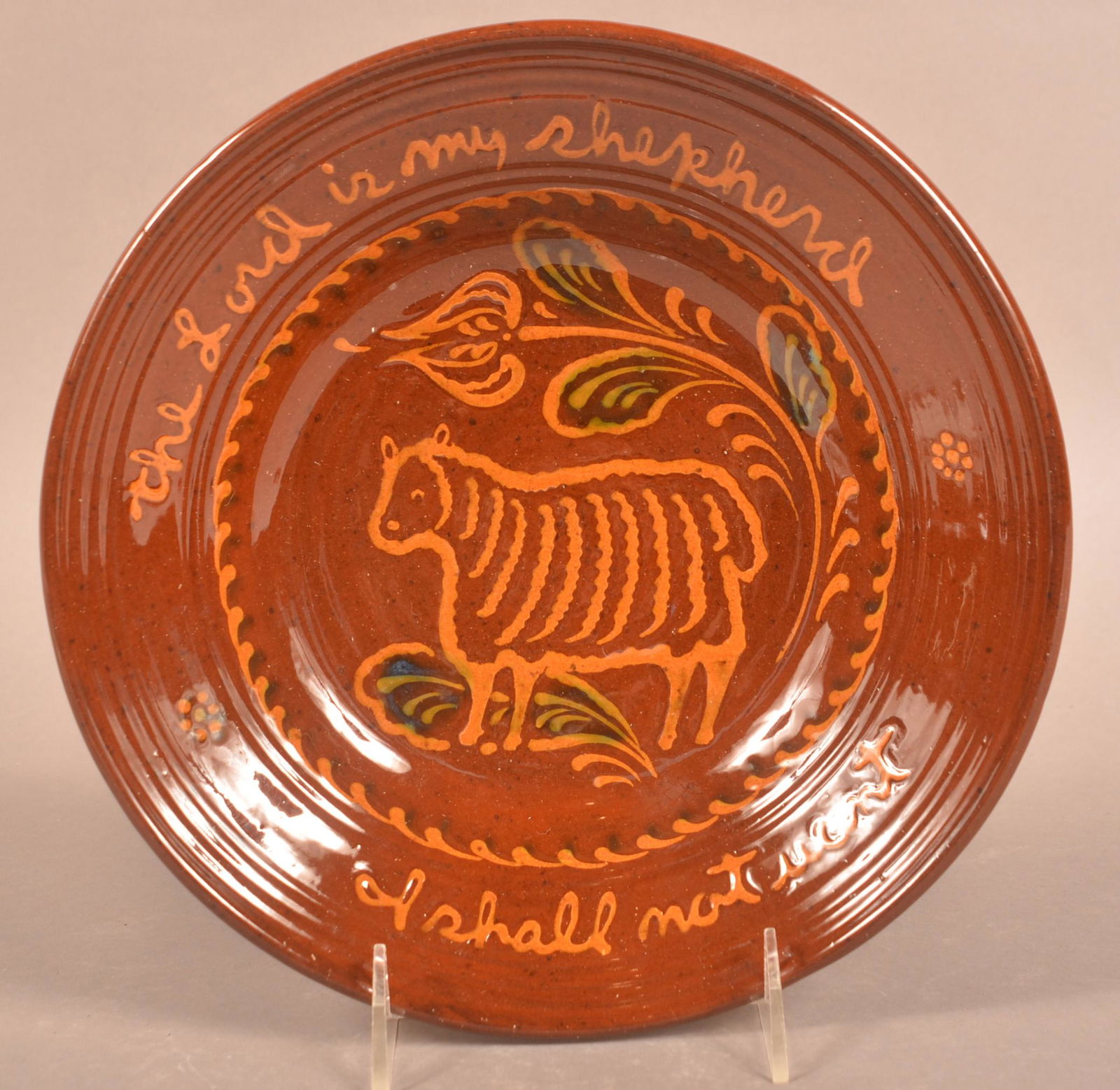 Foltz 2006 Redware Slip Decorated Bowl (1 of 2)