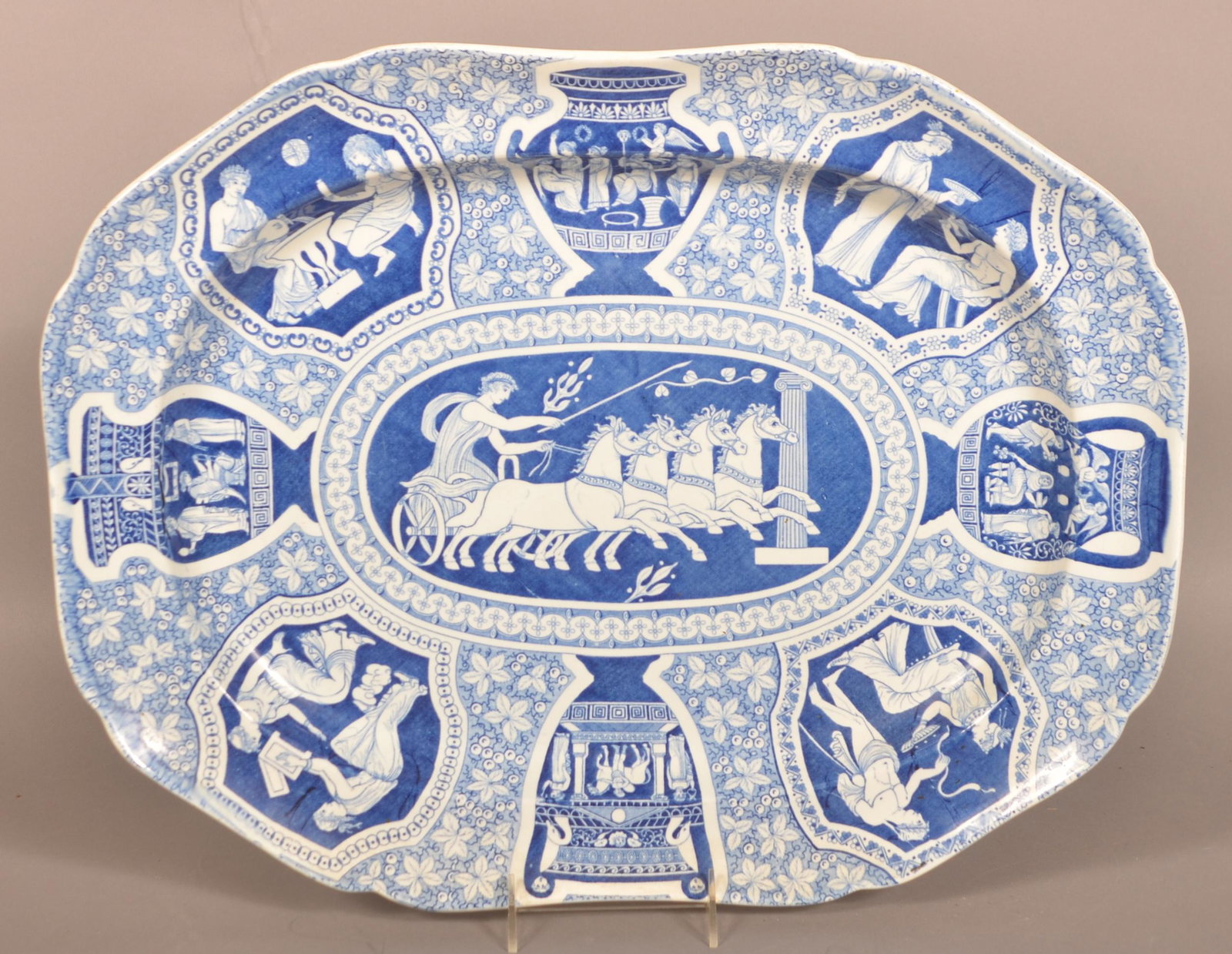 Staffordshire China Blue Transfer Platter. (1 of 2)