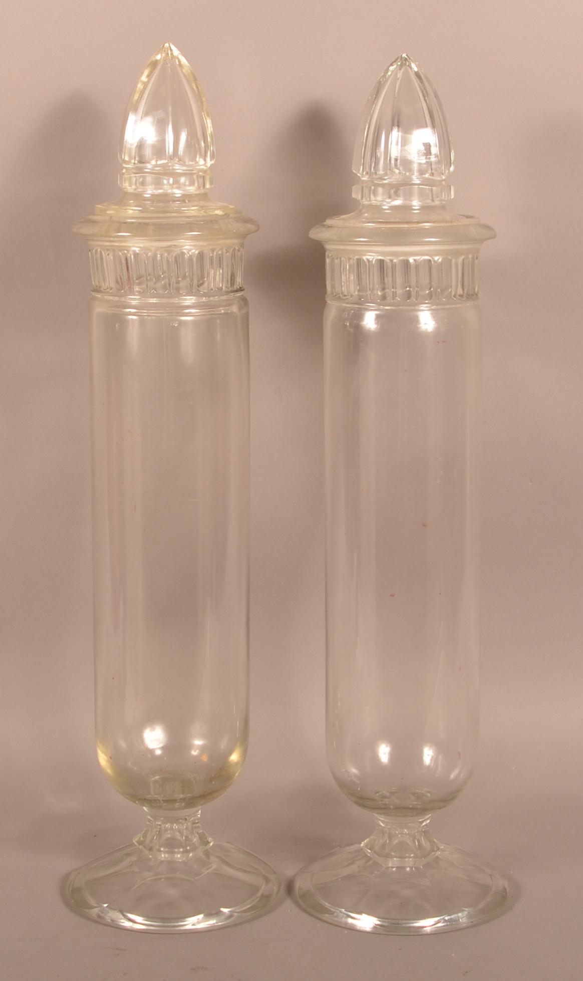 Large Congress Colorless Glass Apothecary Candy Jars. (1 of 5)