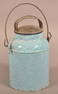 Blue and White Small Swirl Granite Ware Milk Can.