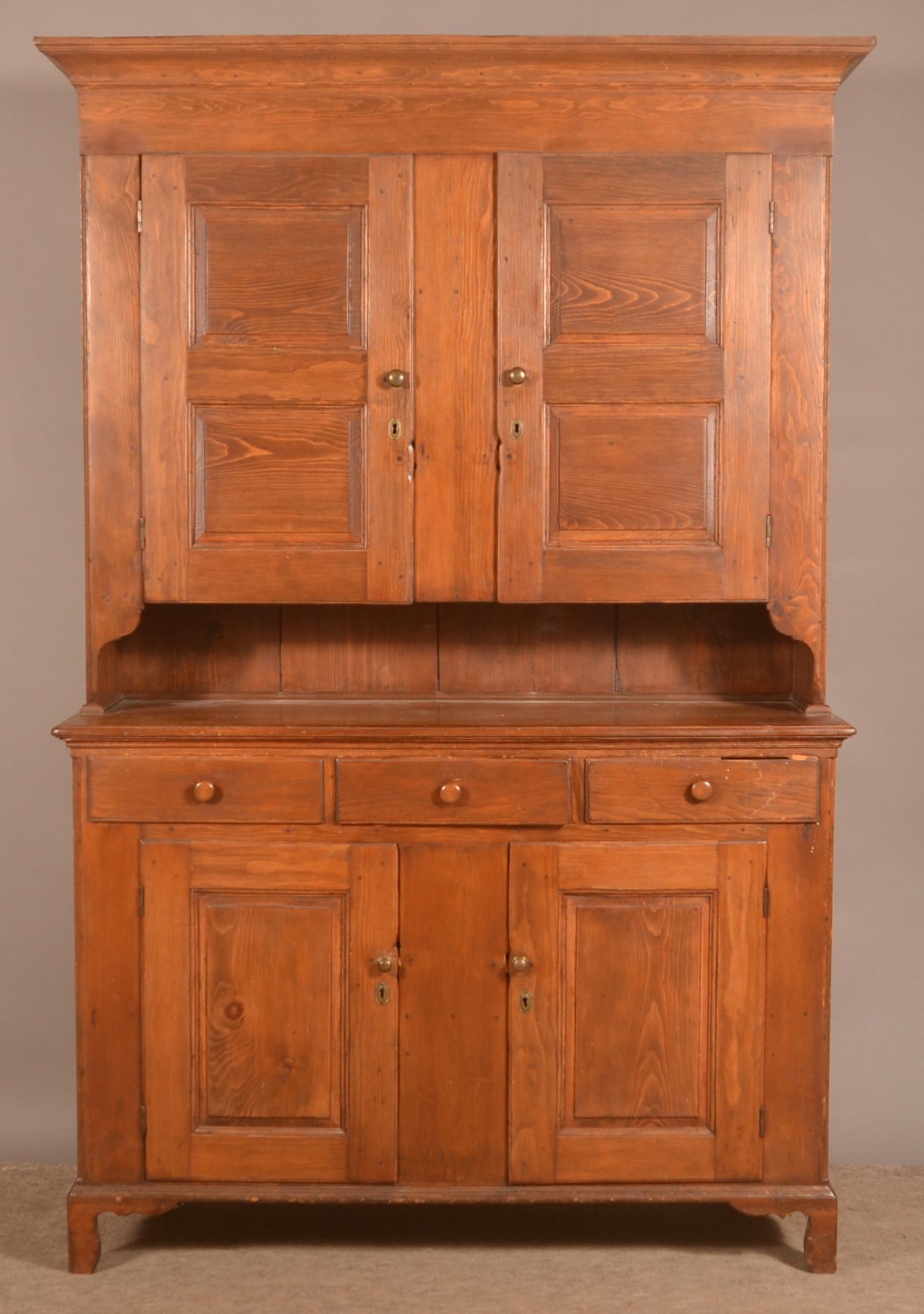 Pennsylvania Federal Softwood 2-Part Dutch Cupboard. (1 of 5)
