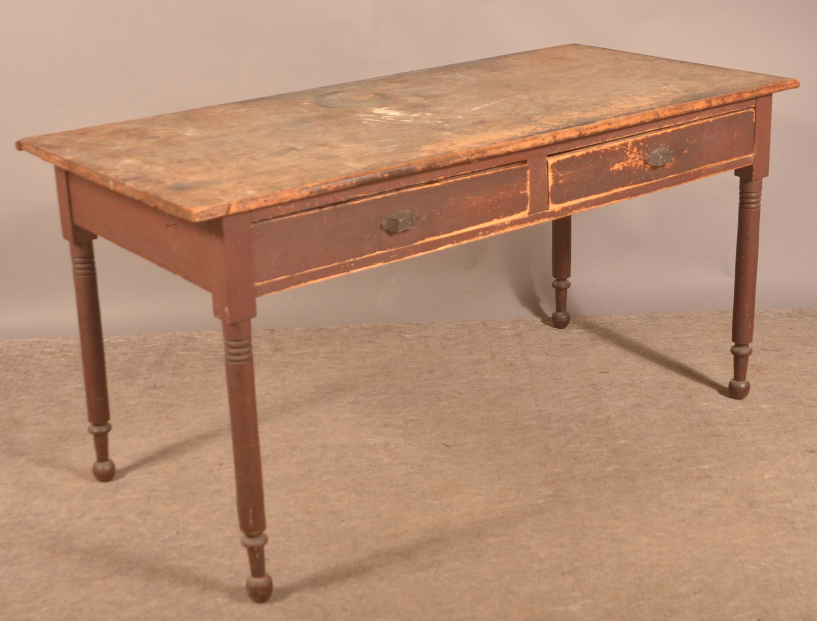 Pennsylvania Country Sheraton Softwood Work Table. (1 of 3)