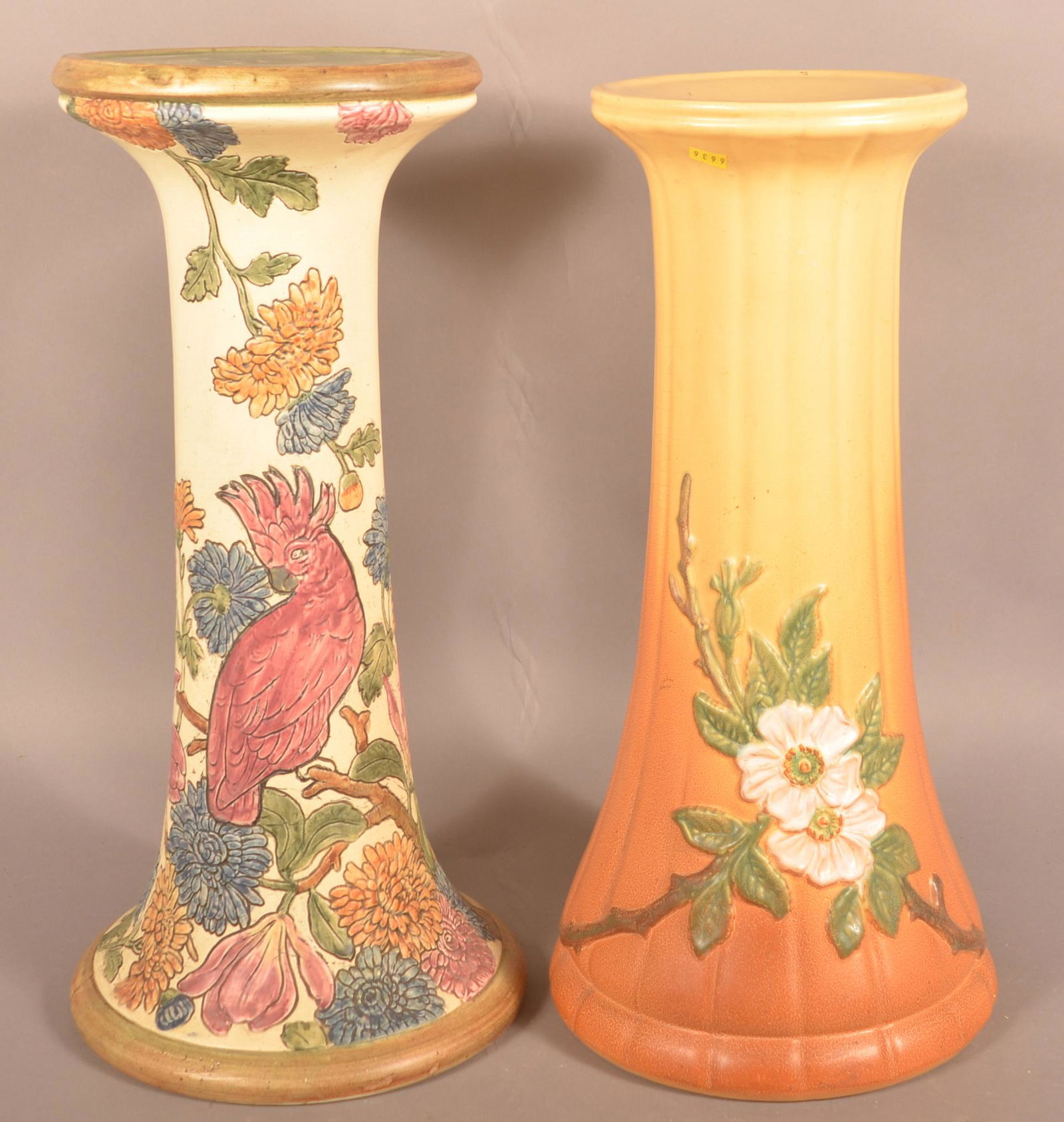 Two Weller Art Pottery Pedestals. (1 of 4)