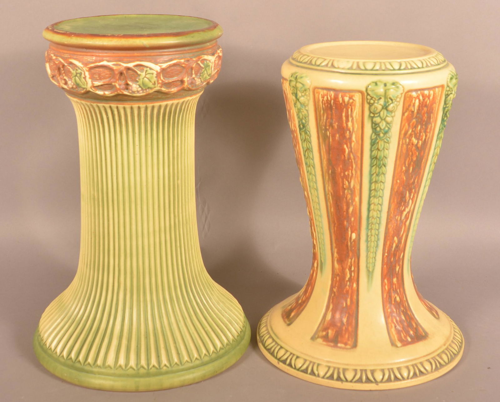 Two Roseville Art Pottery Pedestals. (1 of 4)