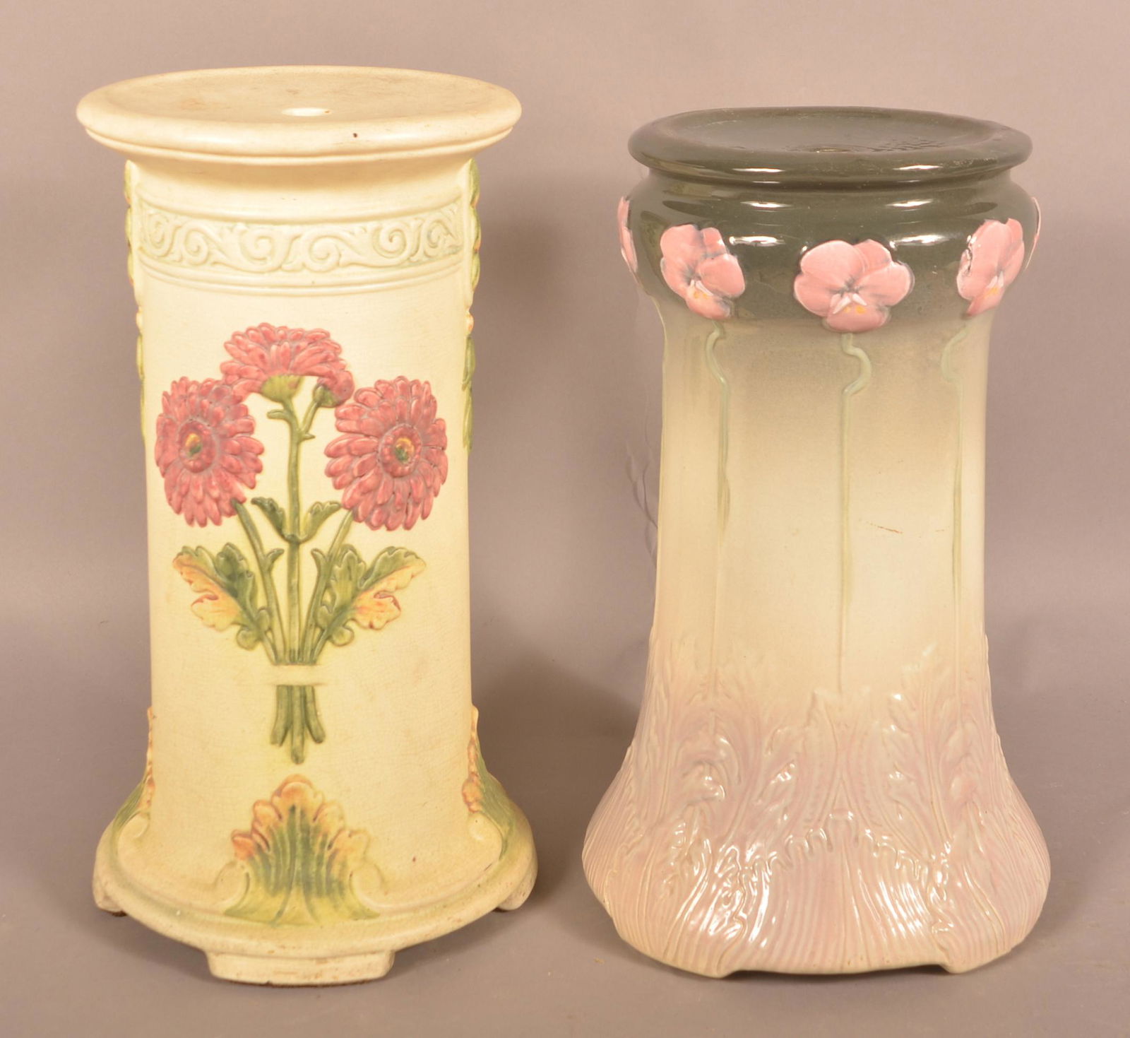 Two Weller Art Pottery Pedestals. (1 of 5)