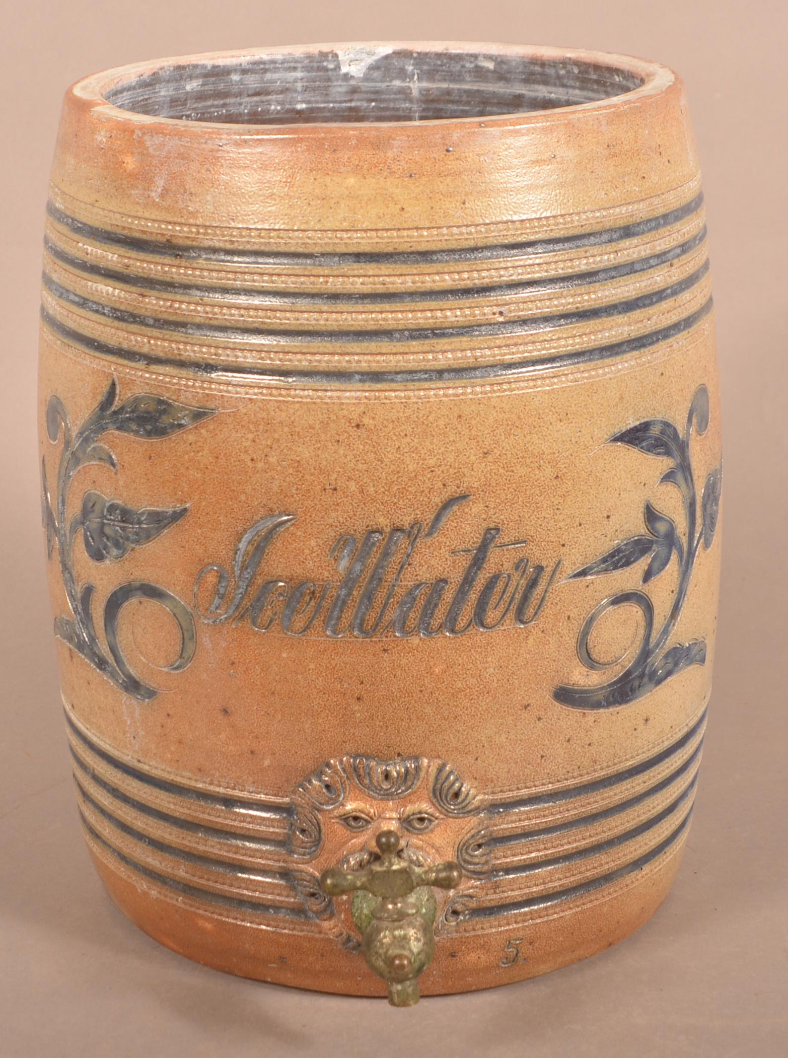 Stoneware 5-Gallon Ice Water Cooler. (1 of 7)