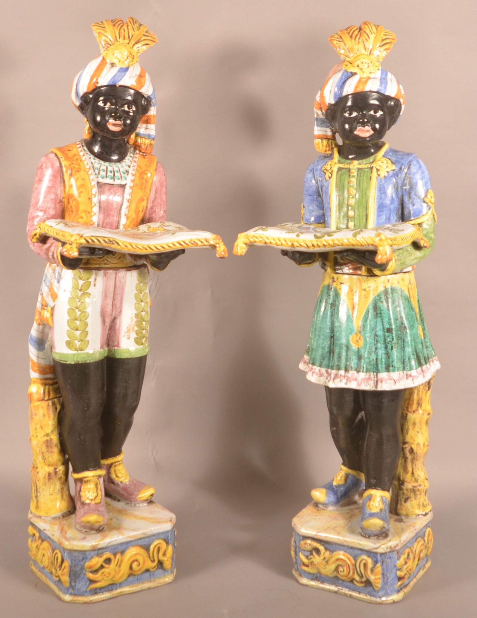 Pair of Continental Terracotta Blackamoor Figures. (1 of 5)