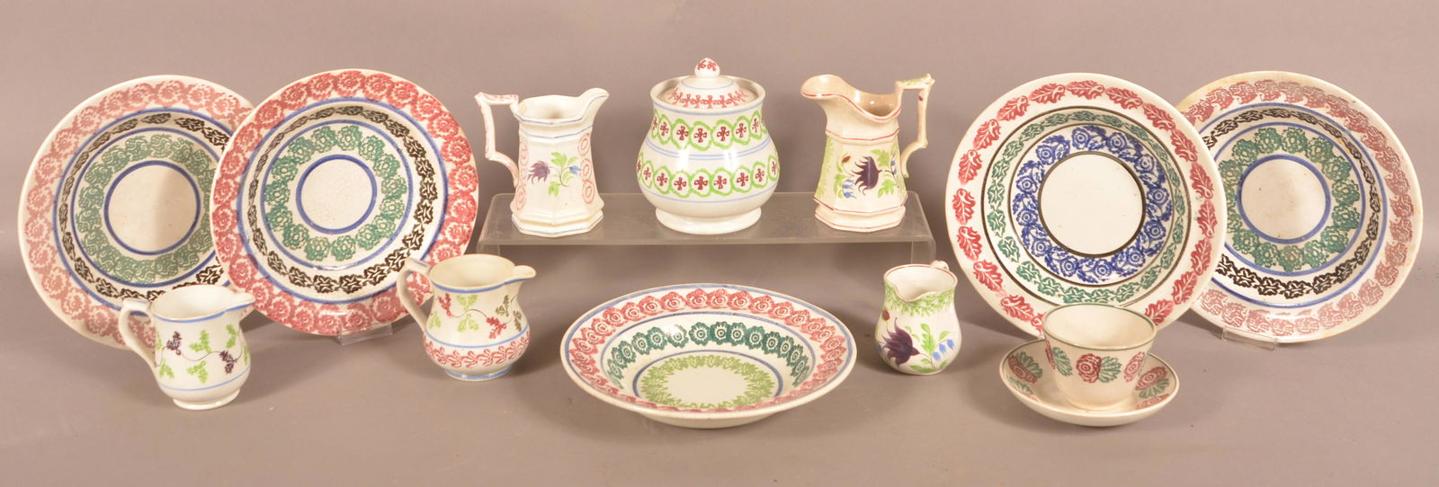 Lot of Antique Stick Spatter Ironstone China. (1 of 1)