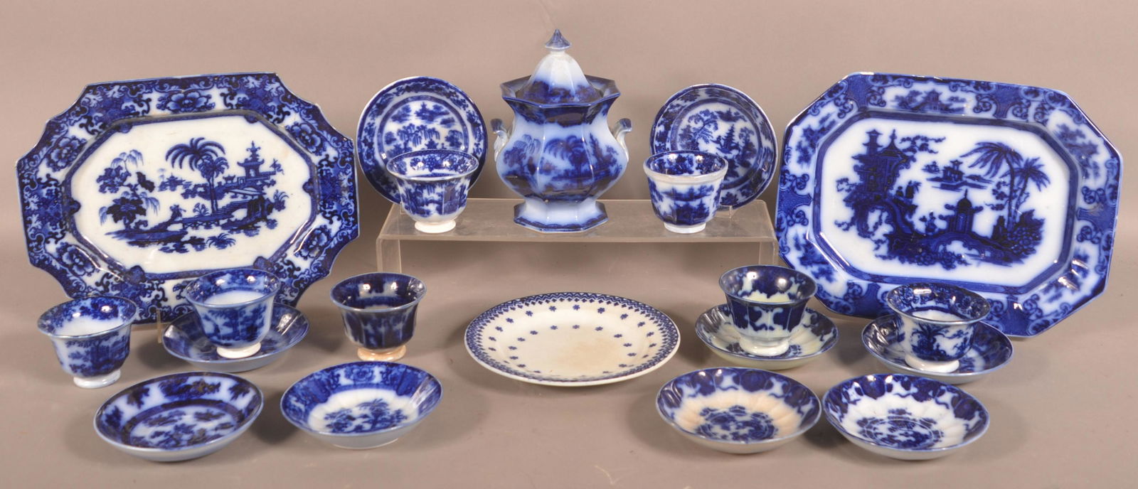 Lot of Antique Flow Blue Ironstone China. (1 of 3)
