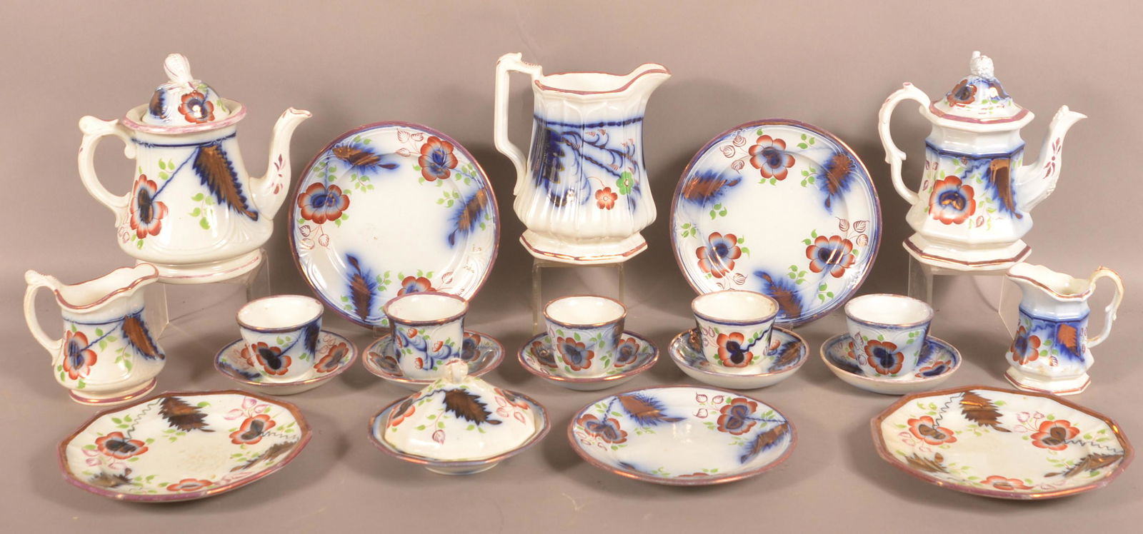 Lot of Antique Gaudy Ironstone China. (1 of 2)