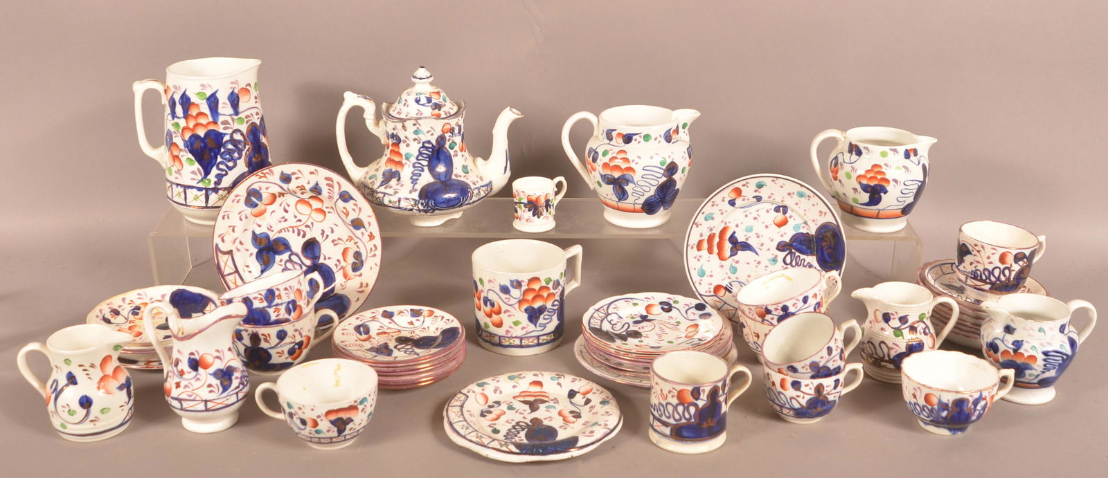 Lot of Gaudy Welsh Antique China. (1 of 3)