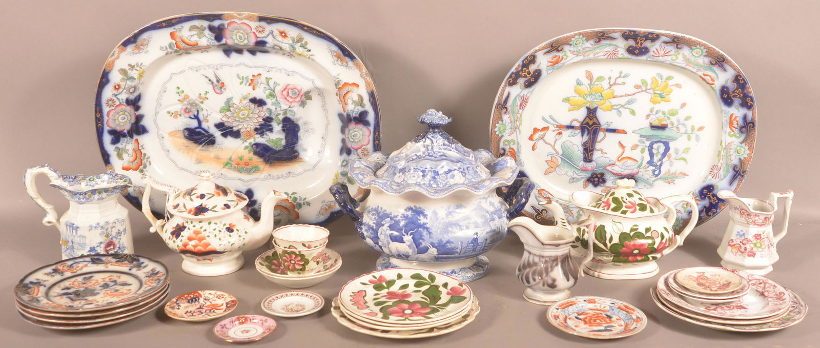 Lot of Antique English Transfer-Decorated China. (1 of 4)