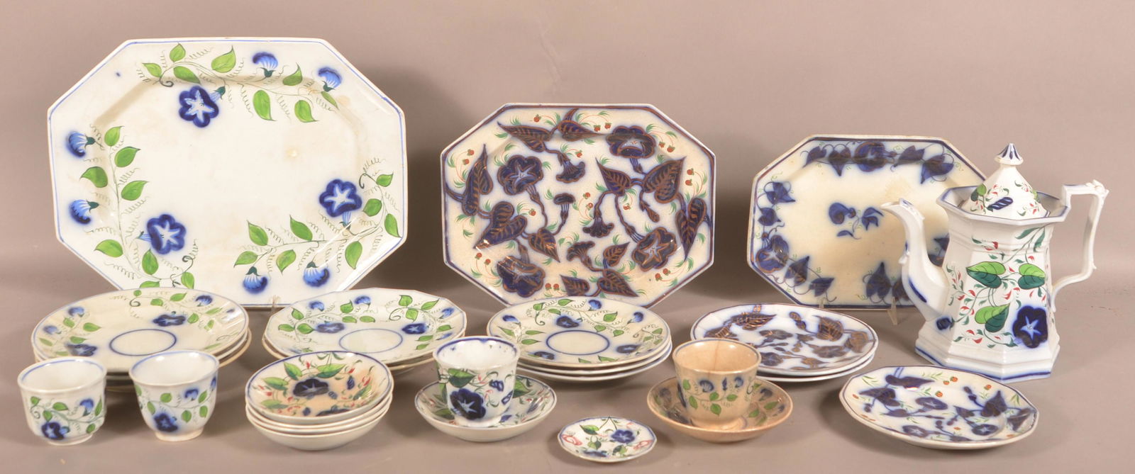 Lot of Gaudy Ironstone Morning Glory China. (1 of 3)