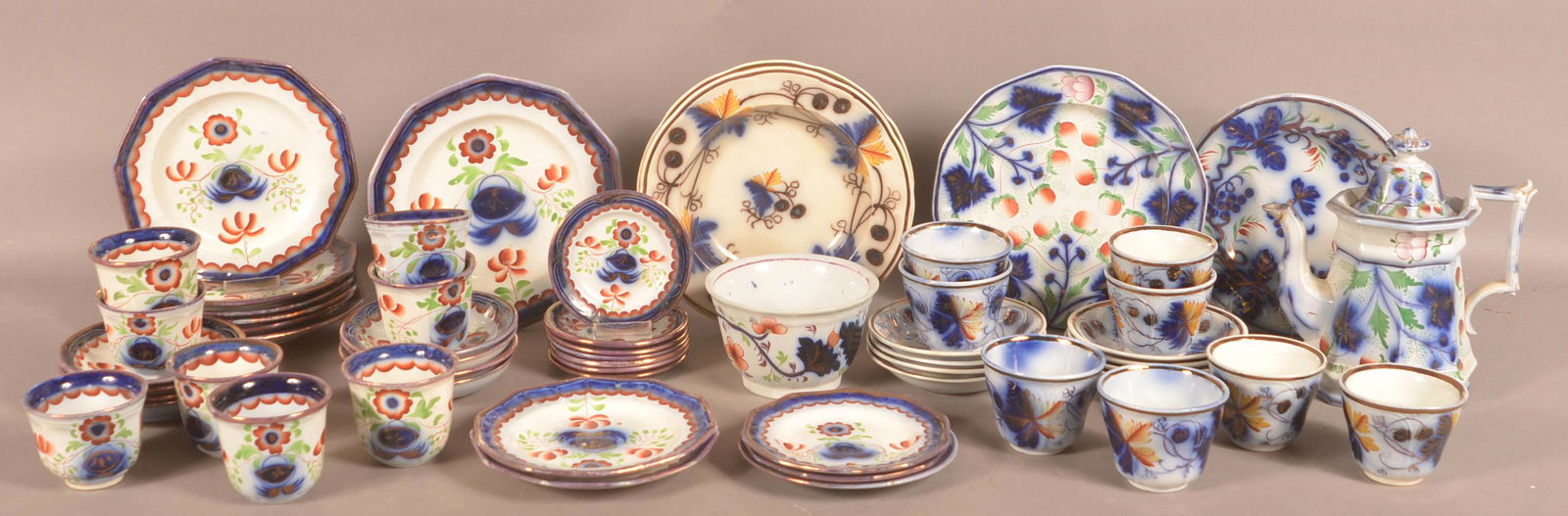Lot of Antique Gaudy Ironstone China. (1 of 2)
