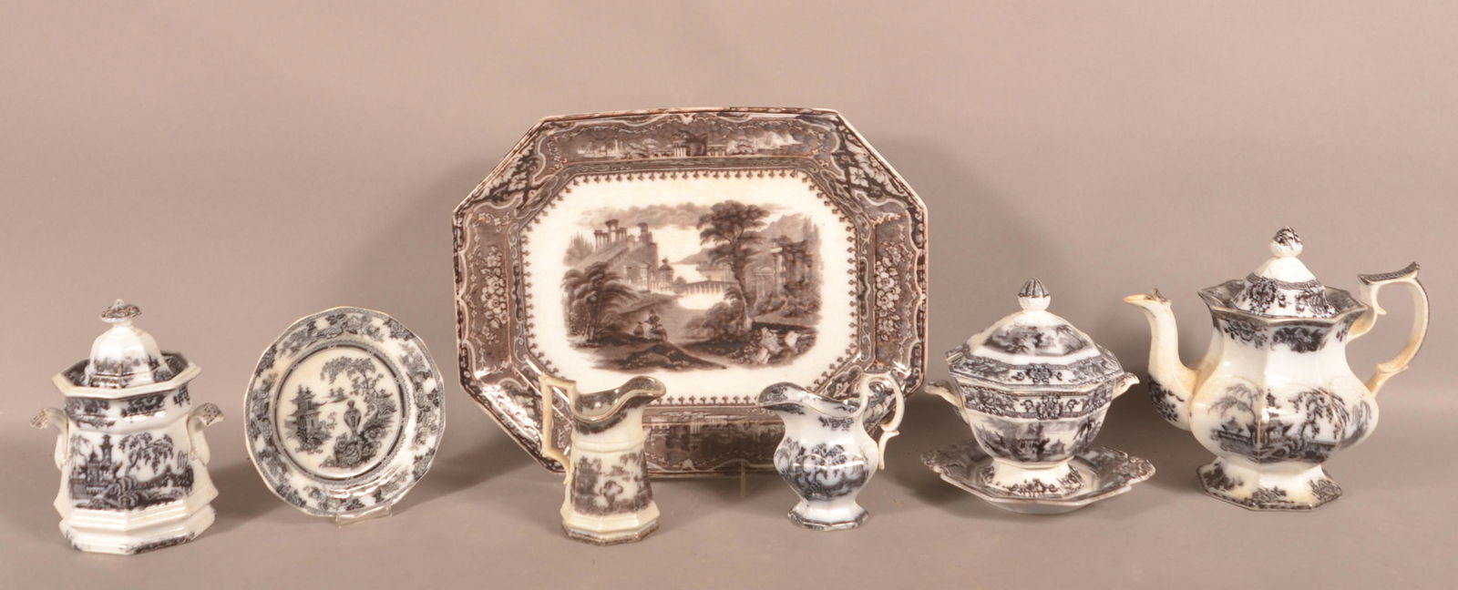 Lot of Mulberry Transfer Ironstone China. (1 of 3)