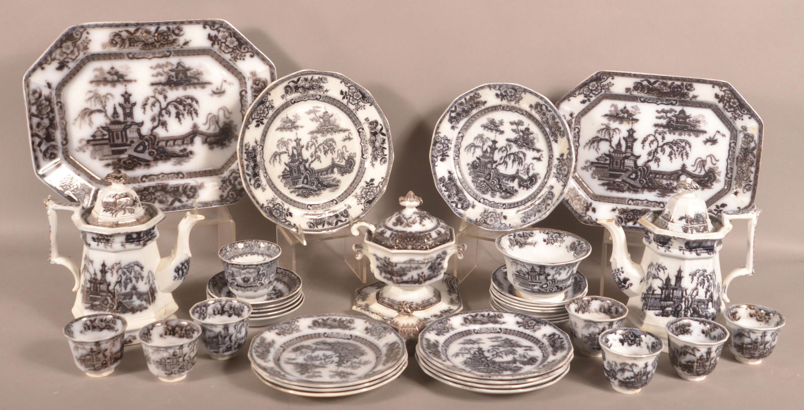 Lot of Mulberry Transfer Ironstone China. (1 of 3)