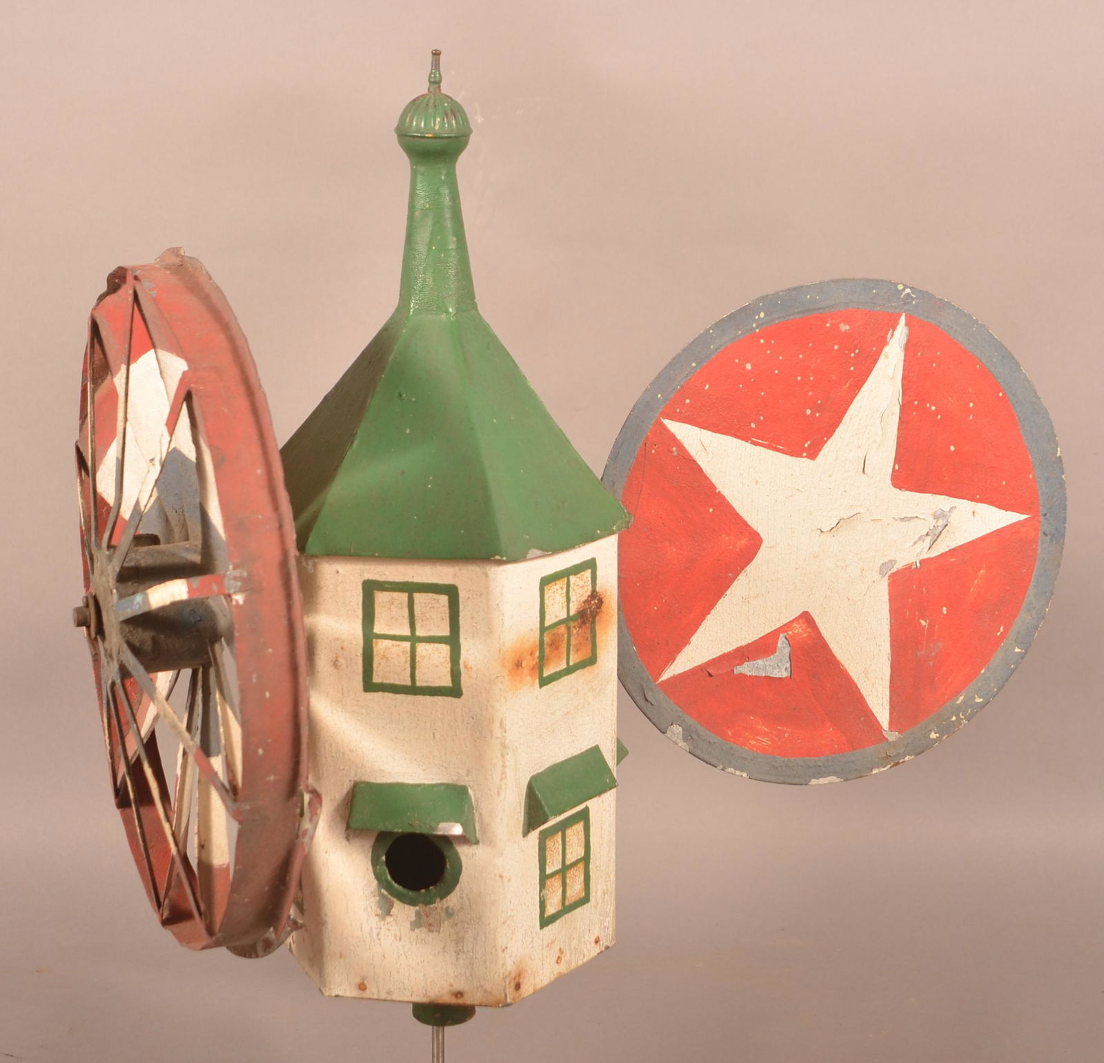 Antique/Vintage Folk Art Painted Tin Whirligig. (1 of 4)