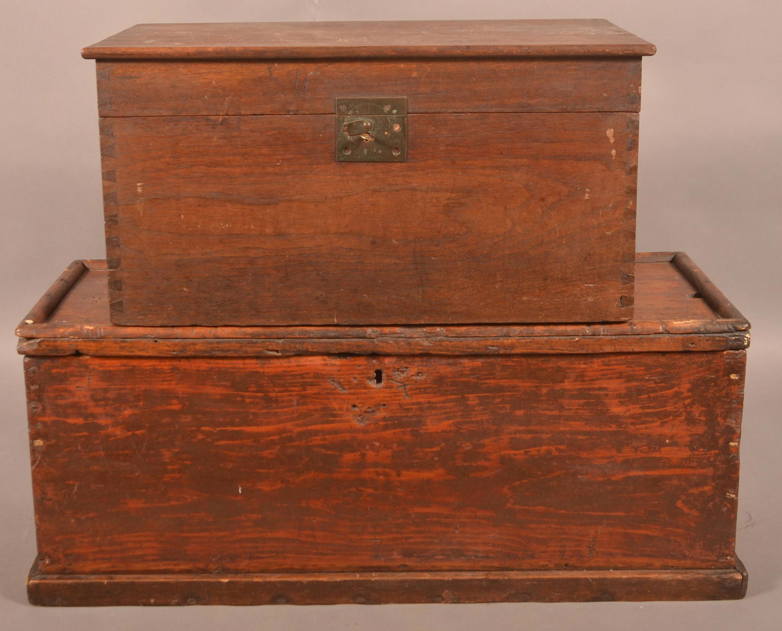 Two Antique Small Storage Chests. (1 of 4)