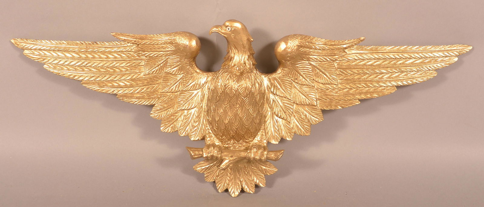 Carved and Gilt Wood Eagle Wall Plaque, Dated 1876. (1 of 3)
