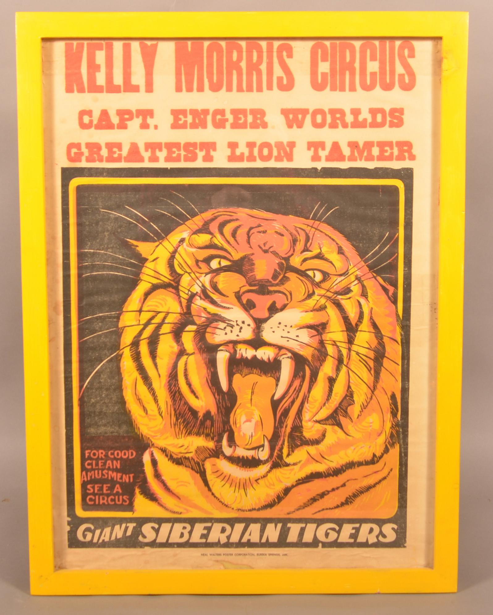 Framed Kelly Morris Screen Printed Circus Poster. (1 of 4)