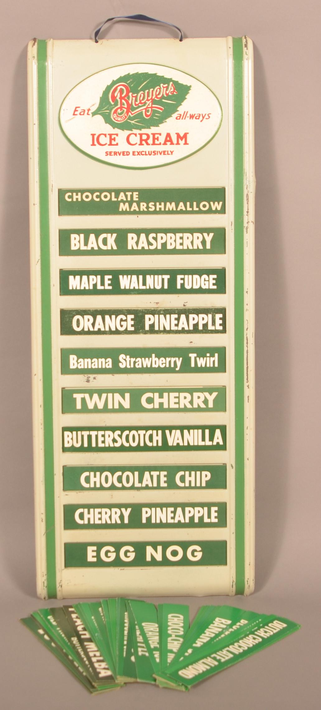 Art Deco Breyers Ice Cream Metal Menu Board. (1 of 4)