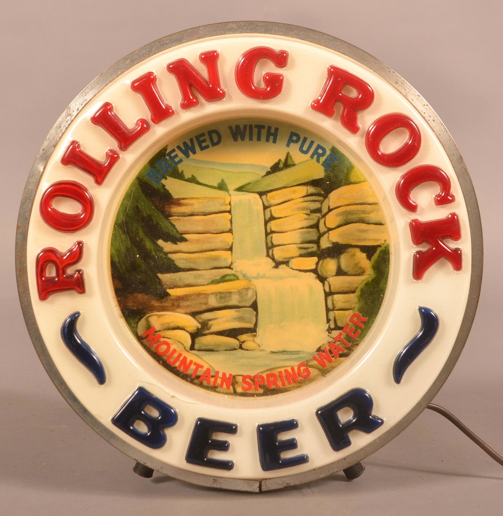 Vintage "Rolling Rock Beer" Lighted Advertising Sign. (1 of 3)
