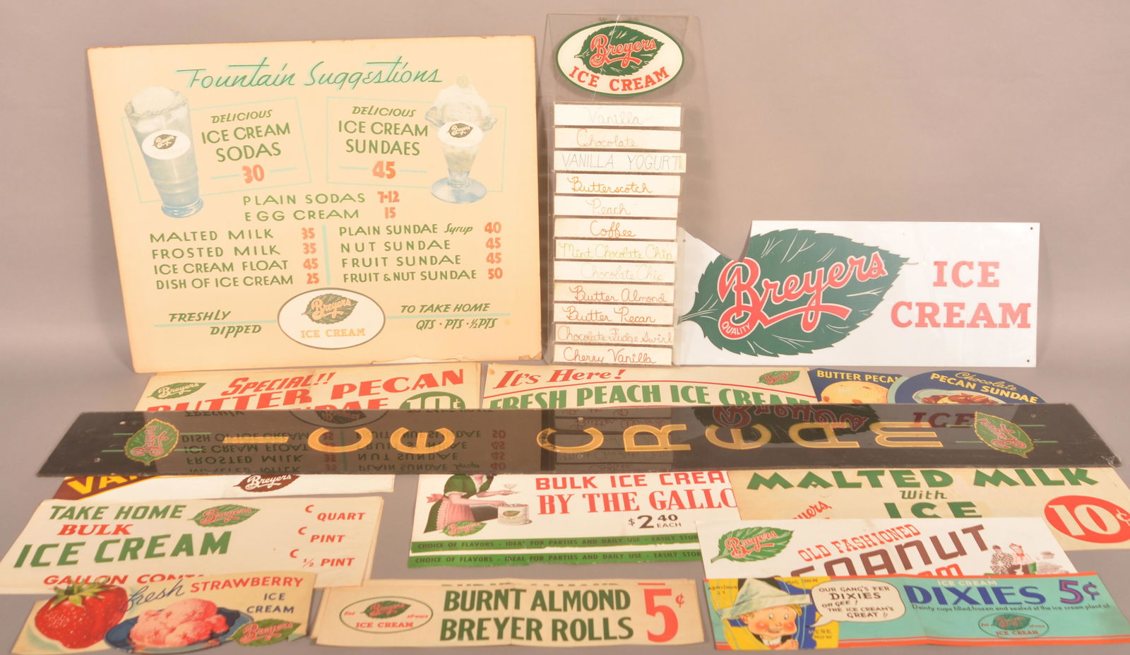 Lot of Breyers Ice Cream Advertising Items. (1 of 5)