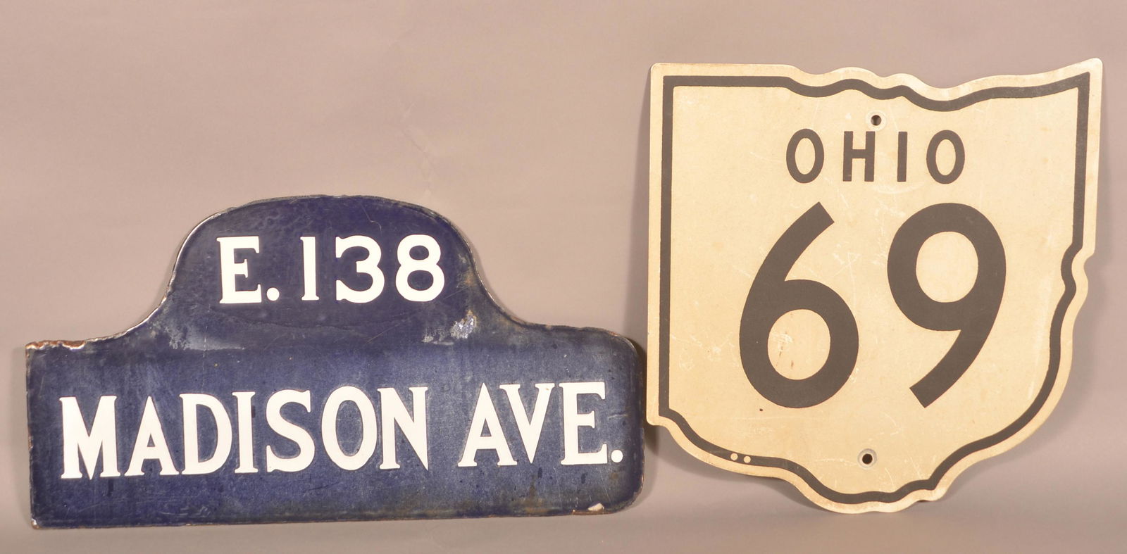 Two Vintage Metal Interstate/Street Signs. (1 of 2)