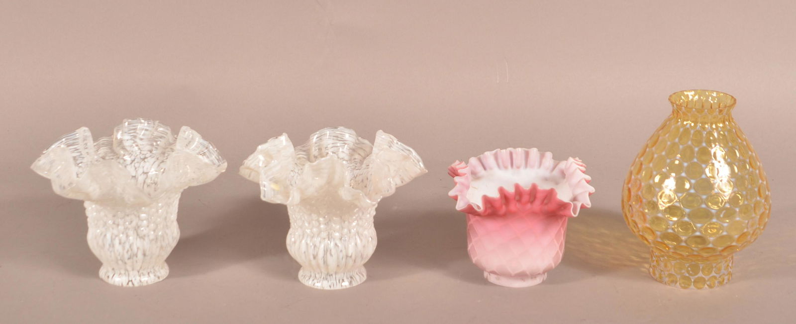 Four Art Glass Lamp Shades. (1 of 3)