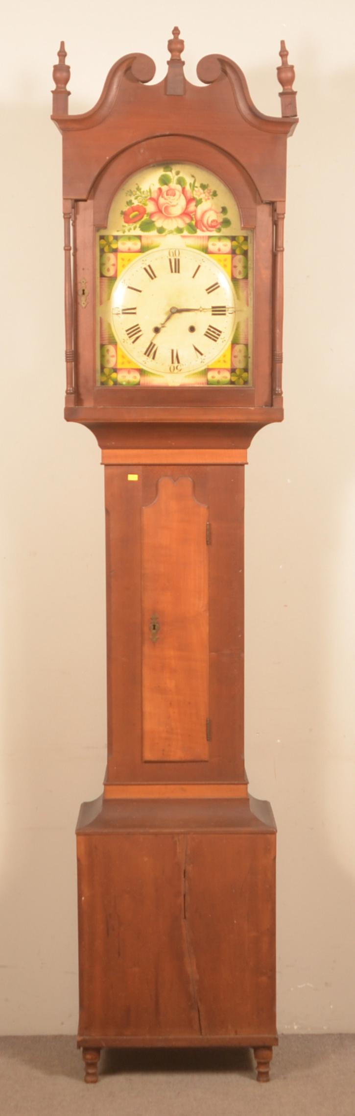 PA Sheraton Cherry Tall Case Clock. (1 of 9)