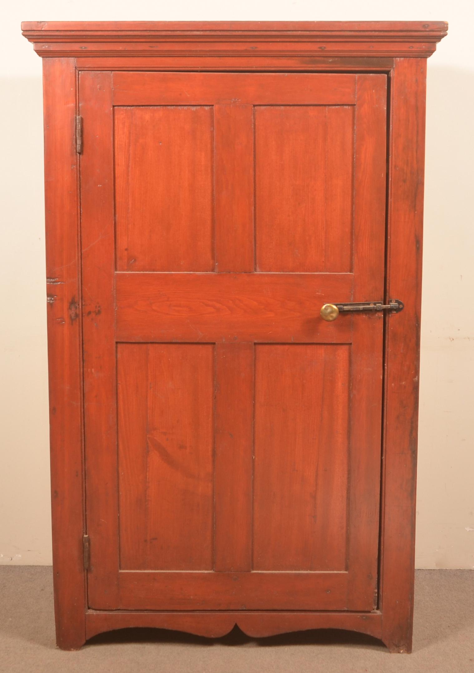PA Red-Washed Softwood Single-Door Cupboard. (1 of 4)