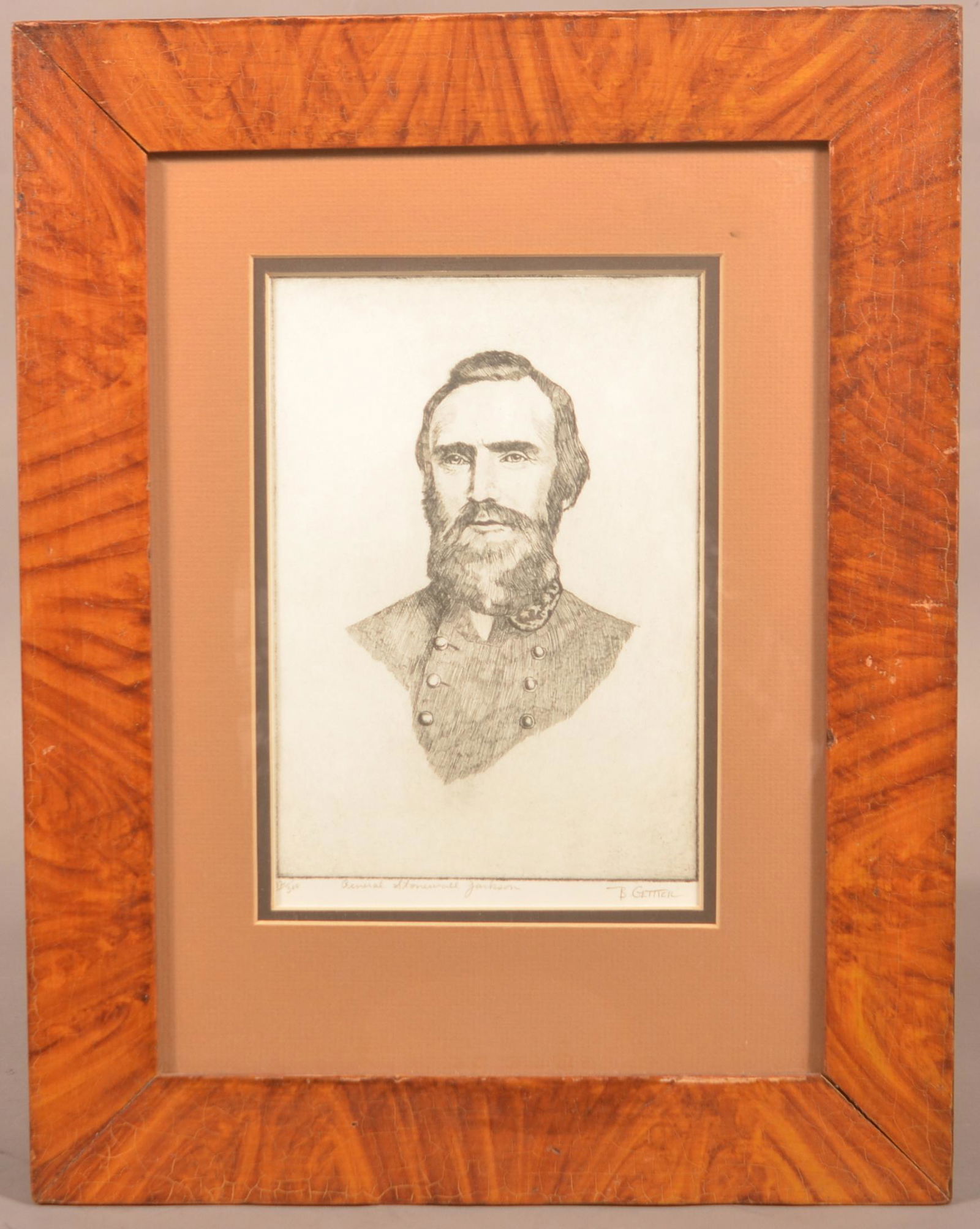 Antique Grain Paint-Decorated Picture Frame. (1 of 4)