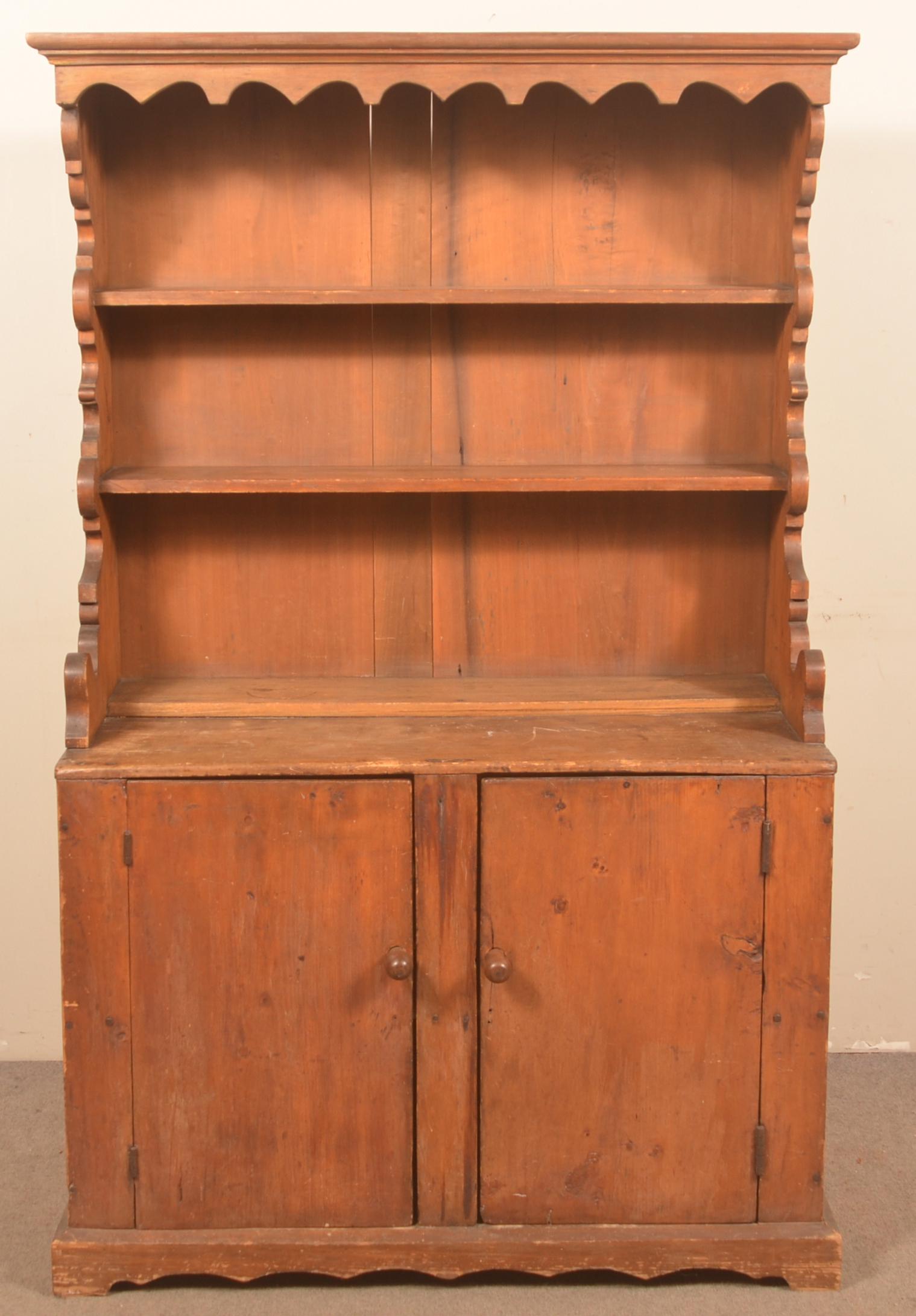 18th C. Softwood Diminutive Pewter Cupboard. (1 of 4)