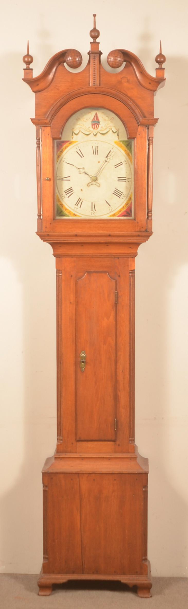Pennsylvania Chippendale Walnut Tall Case Clock. (1 of 9)