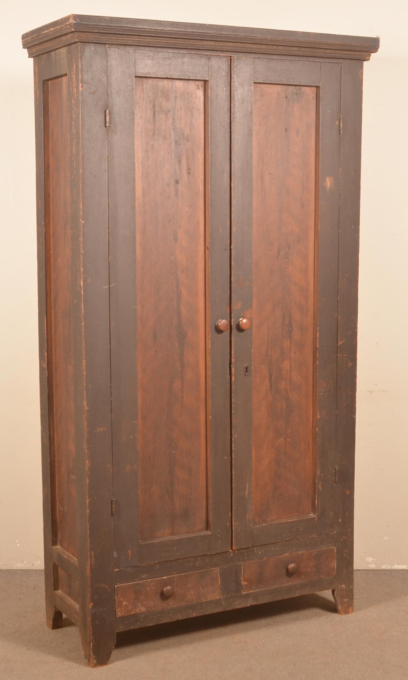 Pennsylvania 19th C. Painted Softwood Wardrobe. (1 of 5)